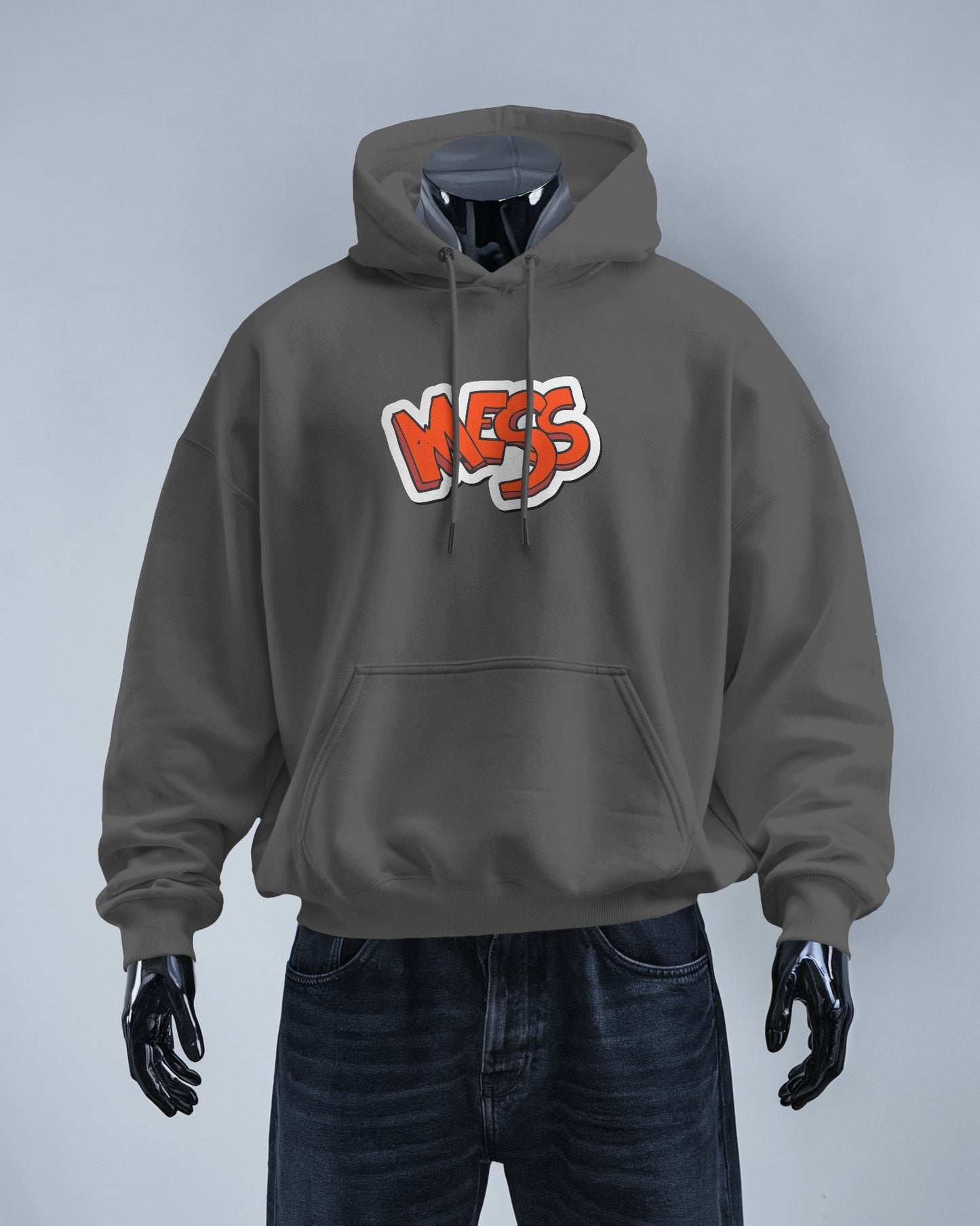 Mess Graphic Men's Hoodie for Fun Casual Wear- Heavy Blend