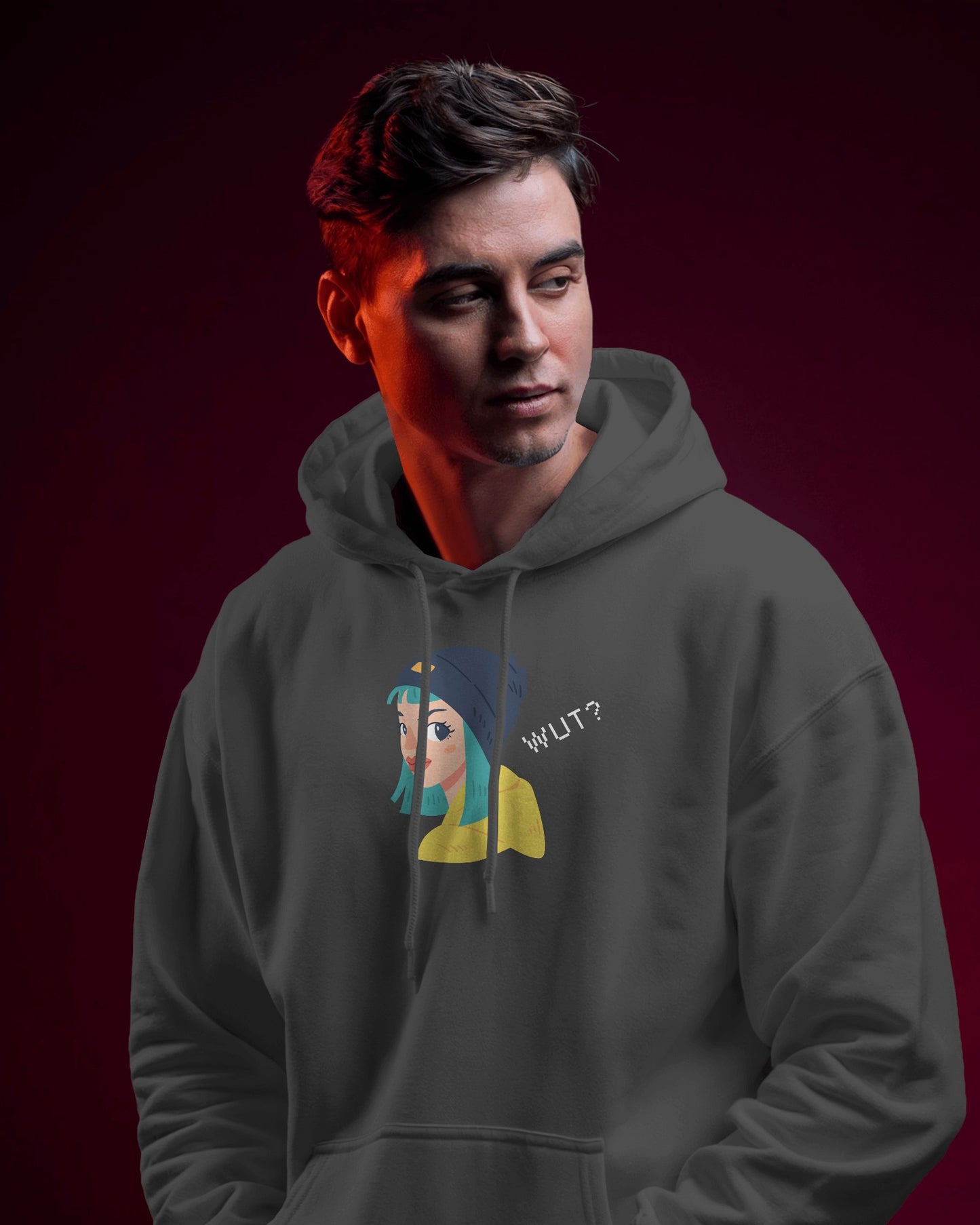 WUT? Graphic Men's Hoodie - Fun and Cozy Streetwear
