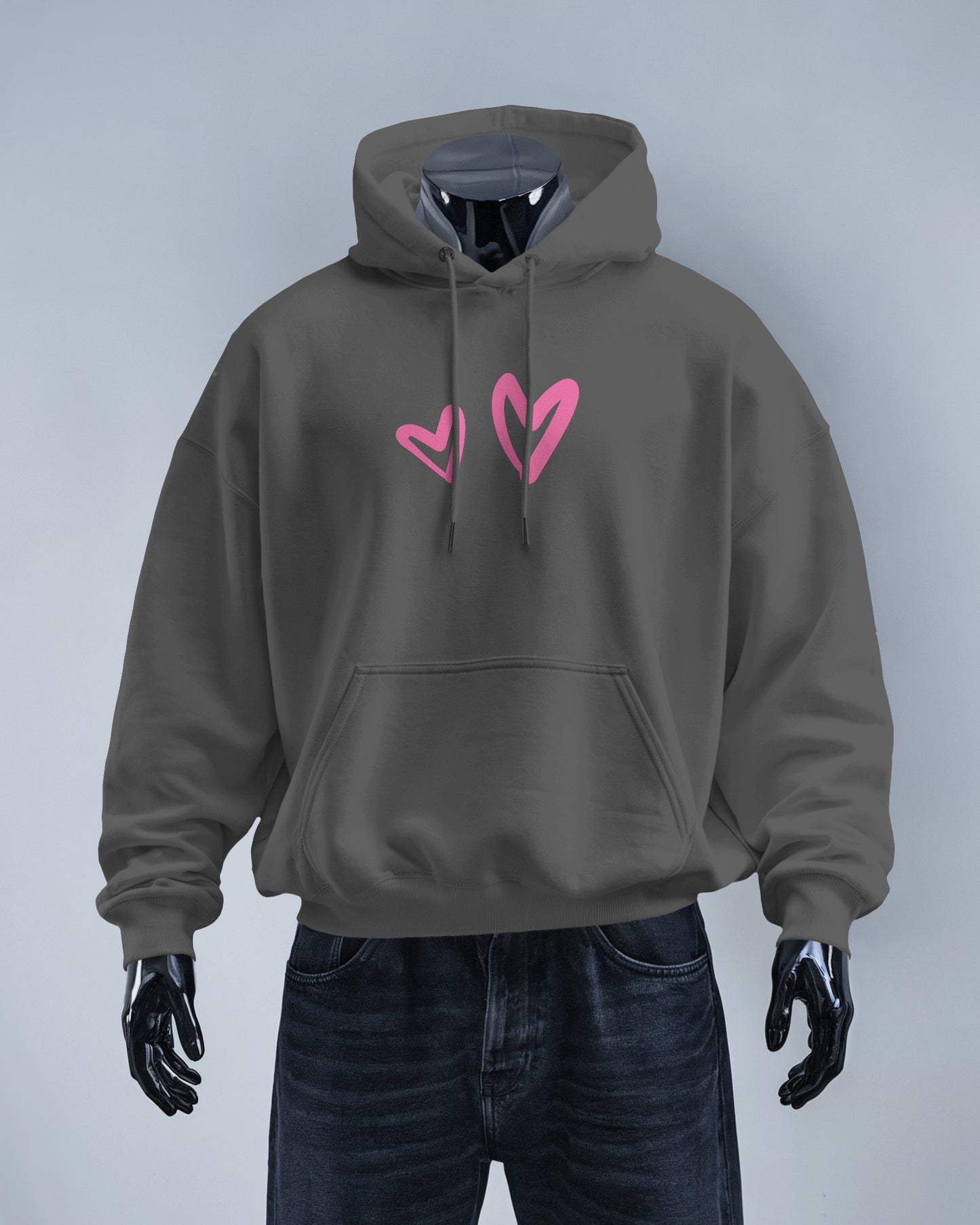 Cute Heart Graphic Men Hoodie - Perfect for Everyday Comfort