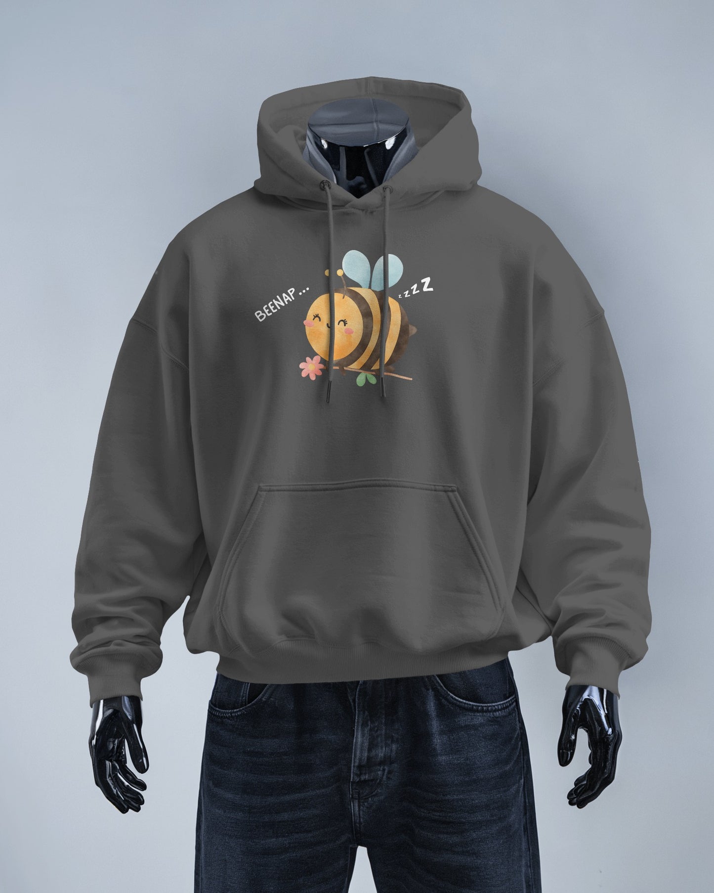 Cute Bee Design - Men's Heavy Blend Hoodie with Floral Design