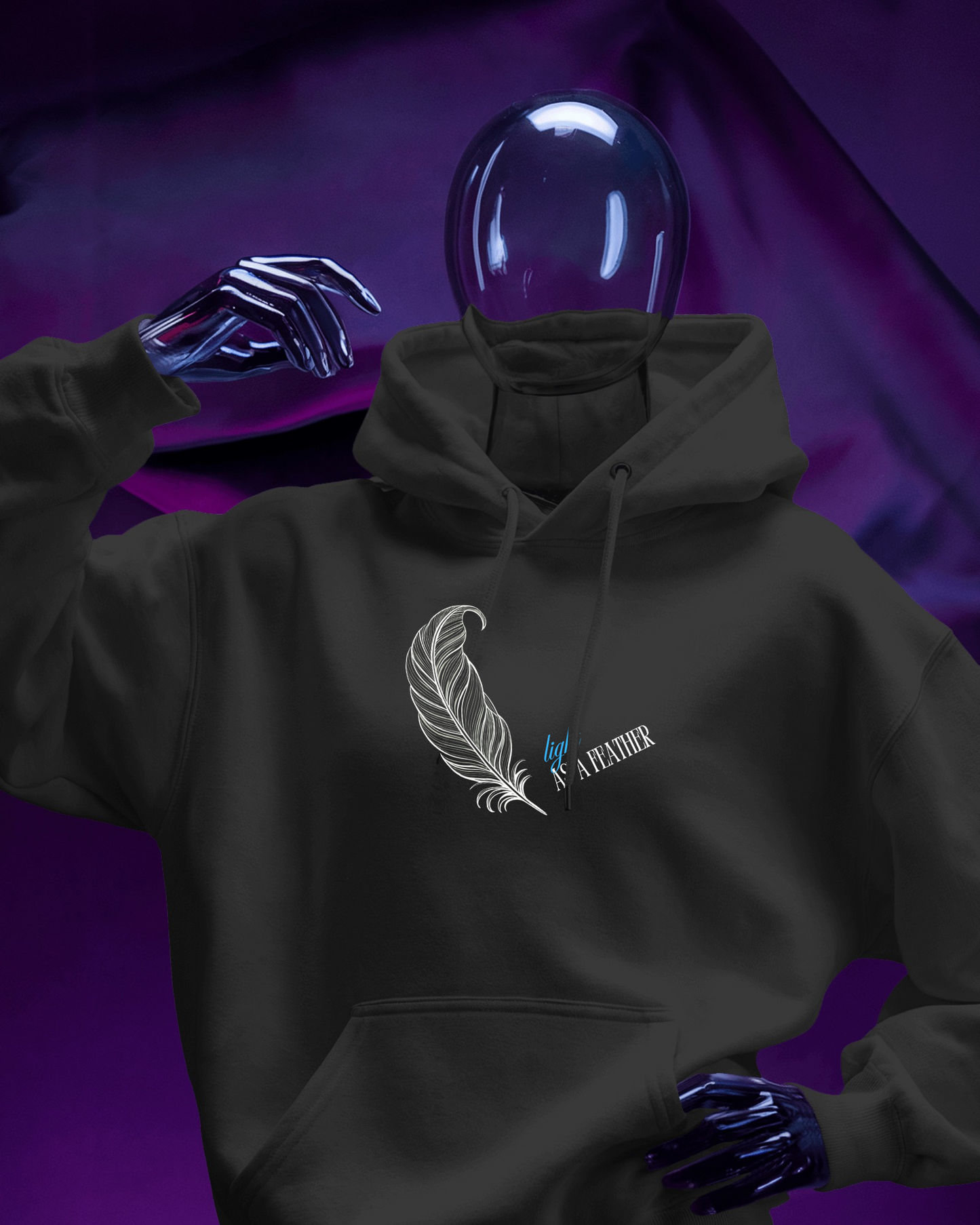 Inspirational Feather Men Heavy Blend Hoodie- Exclusive Minimal Design
