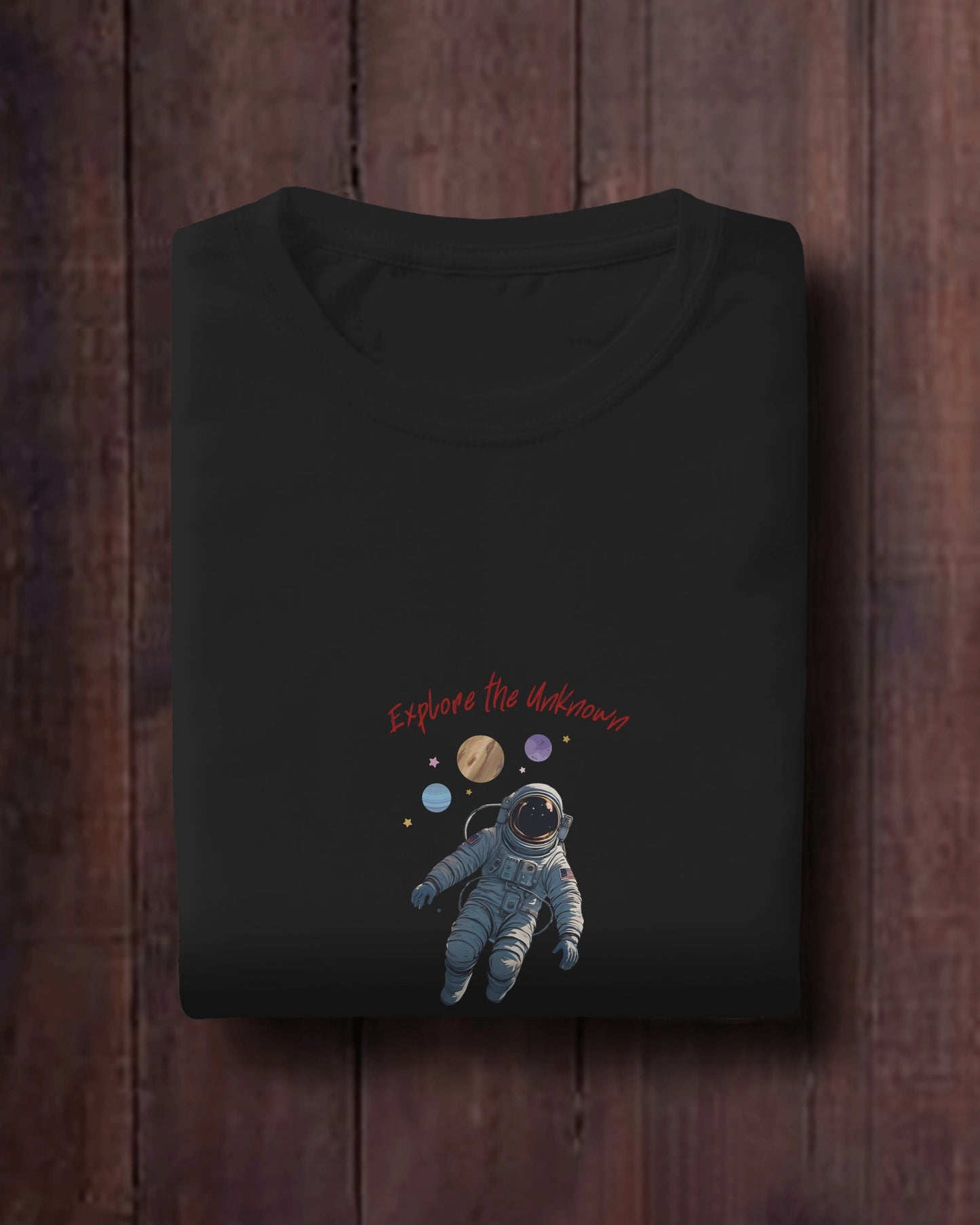Explore the Unknown Men Heavy Cotton Tee - Astronaut Graphic Shirt
