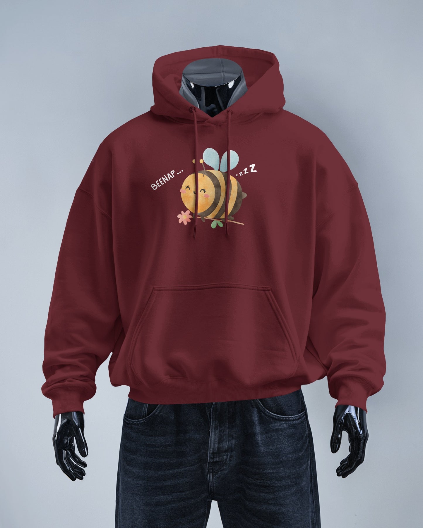 Cute Bee Design - Men's Heavy Blend Hoodie with Floral Design