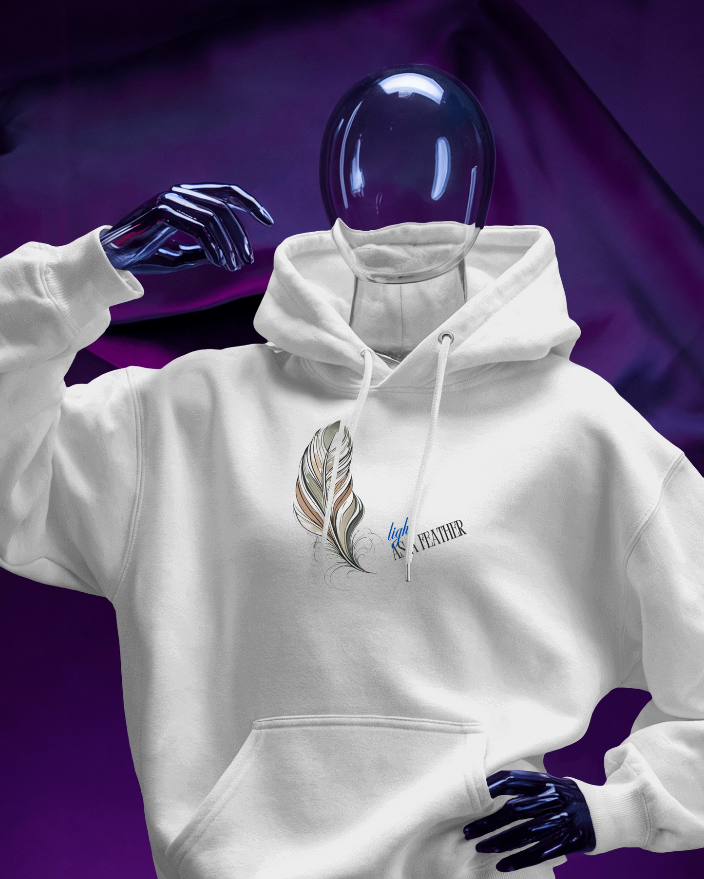 Inspirational Feather Men Heavy Blend Hoodie- Exclusive Minimal Design