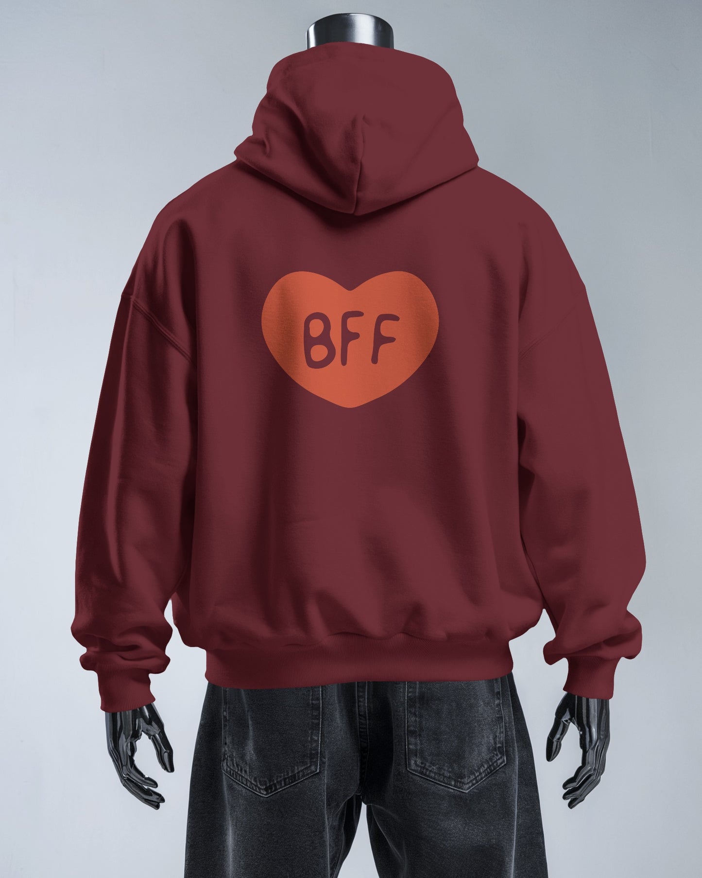 BFF Heart Hoodie - Men's Heavy Blend for Friendship Celebrations