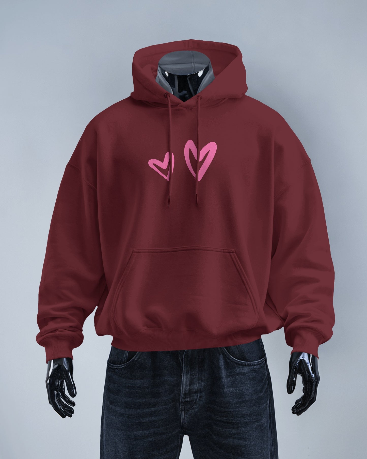 Cute Heart Graphic Men Hoodie - Perfect for Everyday Comfort