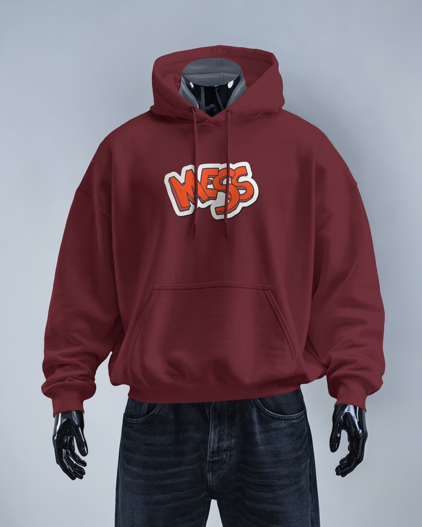Mess Graphic Men's Hoodie for Fun Casual Wear- Heavy Blend