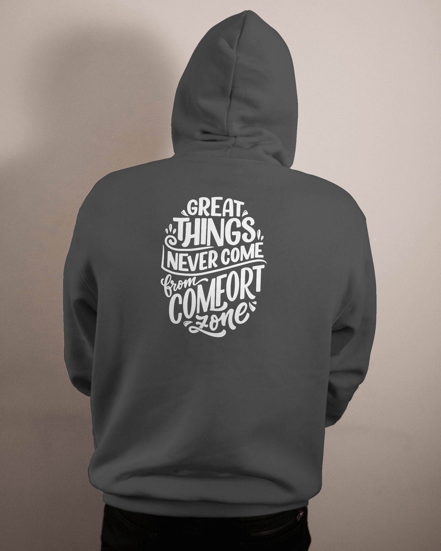 Inspirational Quote Hoodie For Men Back Design