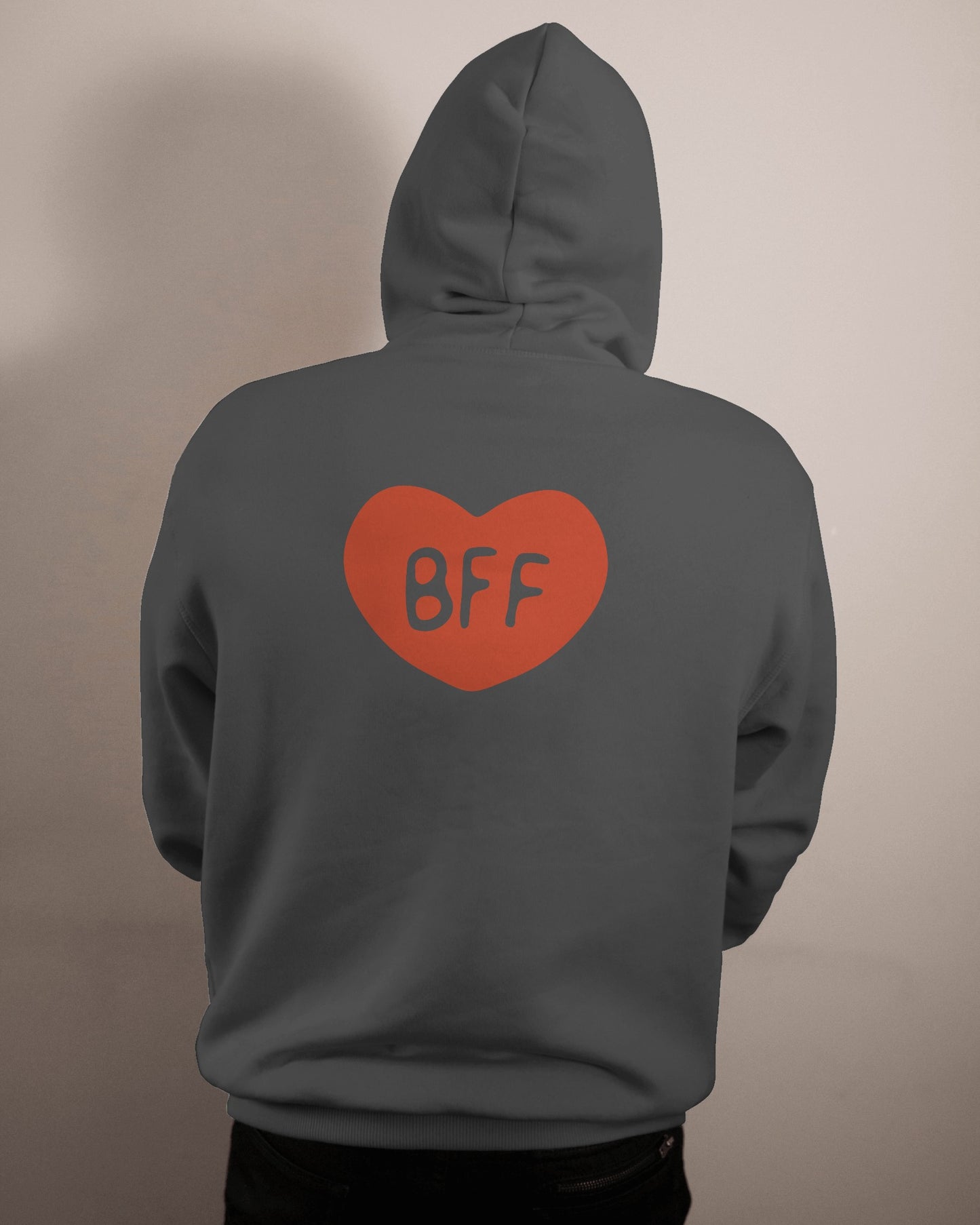 BFF Heart Hoodie - Men's Heavy Blend for Friendship Celebrations