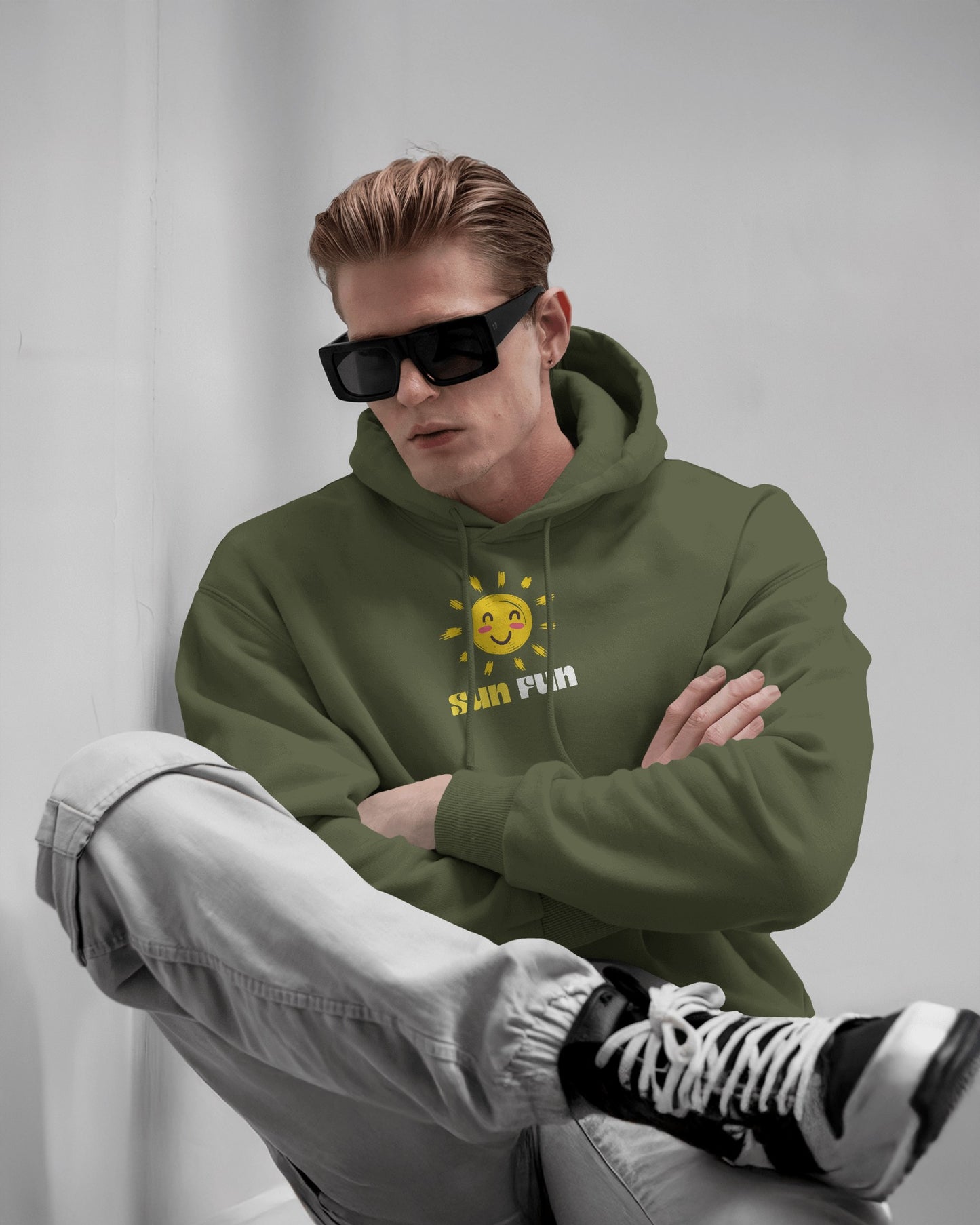 Sun Fun Men Heavy Blend Hoodie - Fun & Cheerful Hoodie for Active Lifestyle