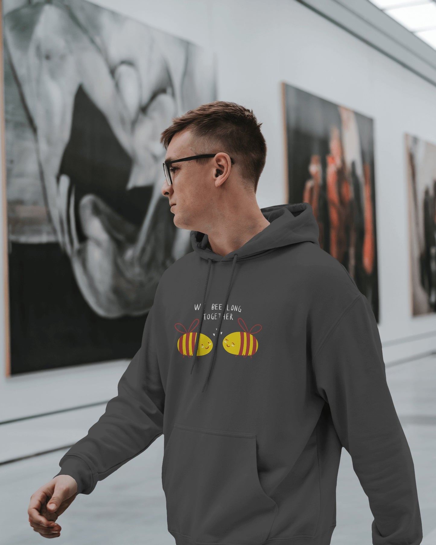 Cute Bee Men's Hoodie – We Bee Long Together