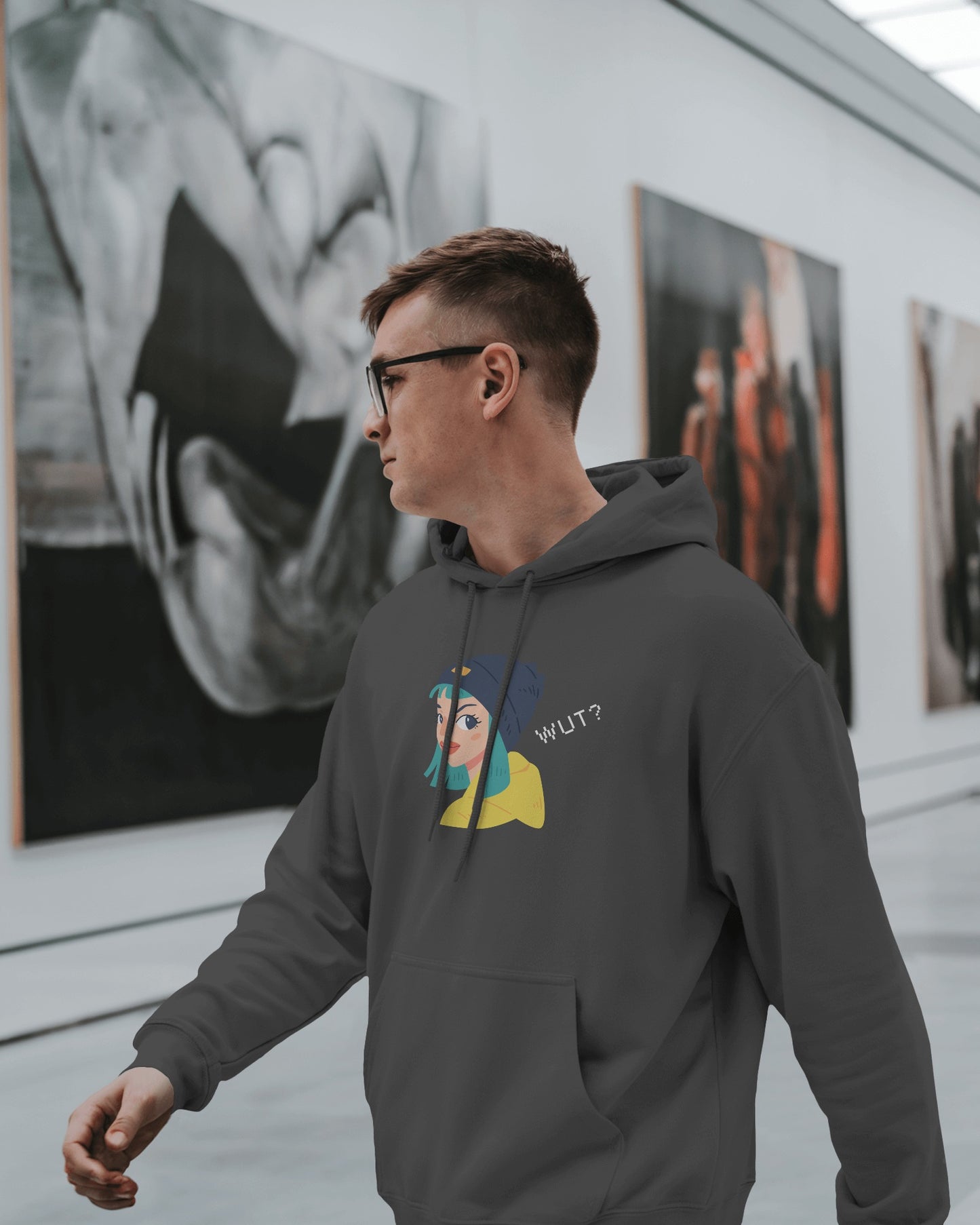 WUT? Graphic Men's Hoodie - Fun and Cozy Streetwear