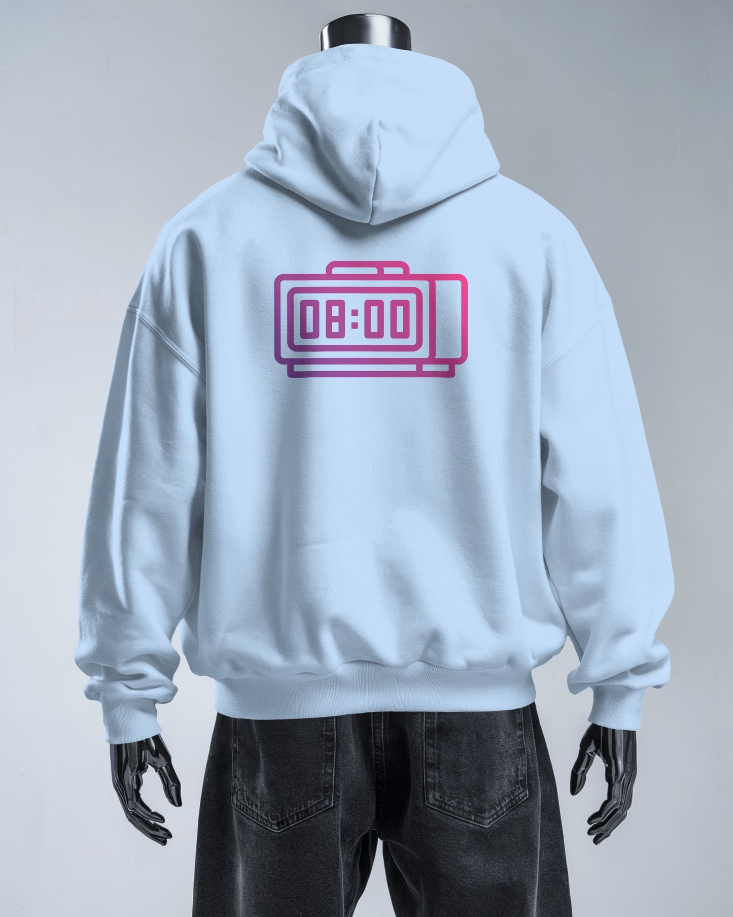 Retro Alarm Clock Men's Back Design Heavy Blend™ Hoodie