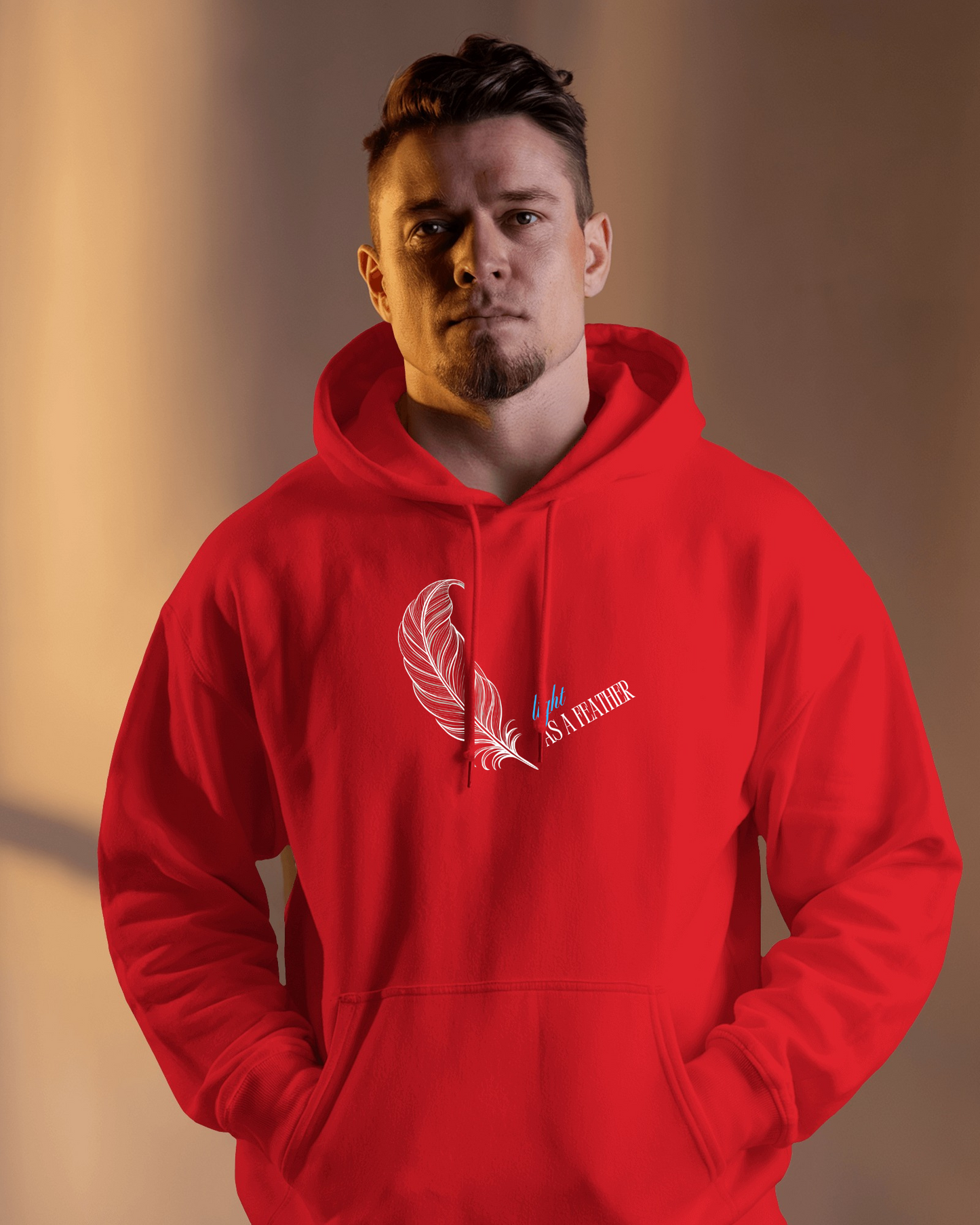 Inspirational Feather Men Heavy Blend Hoodie- Exclusive Minimal Design