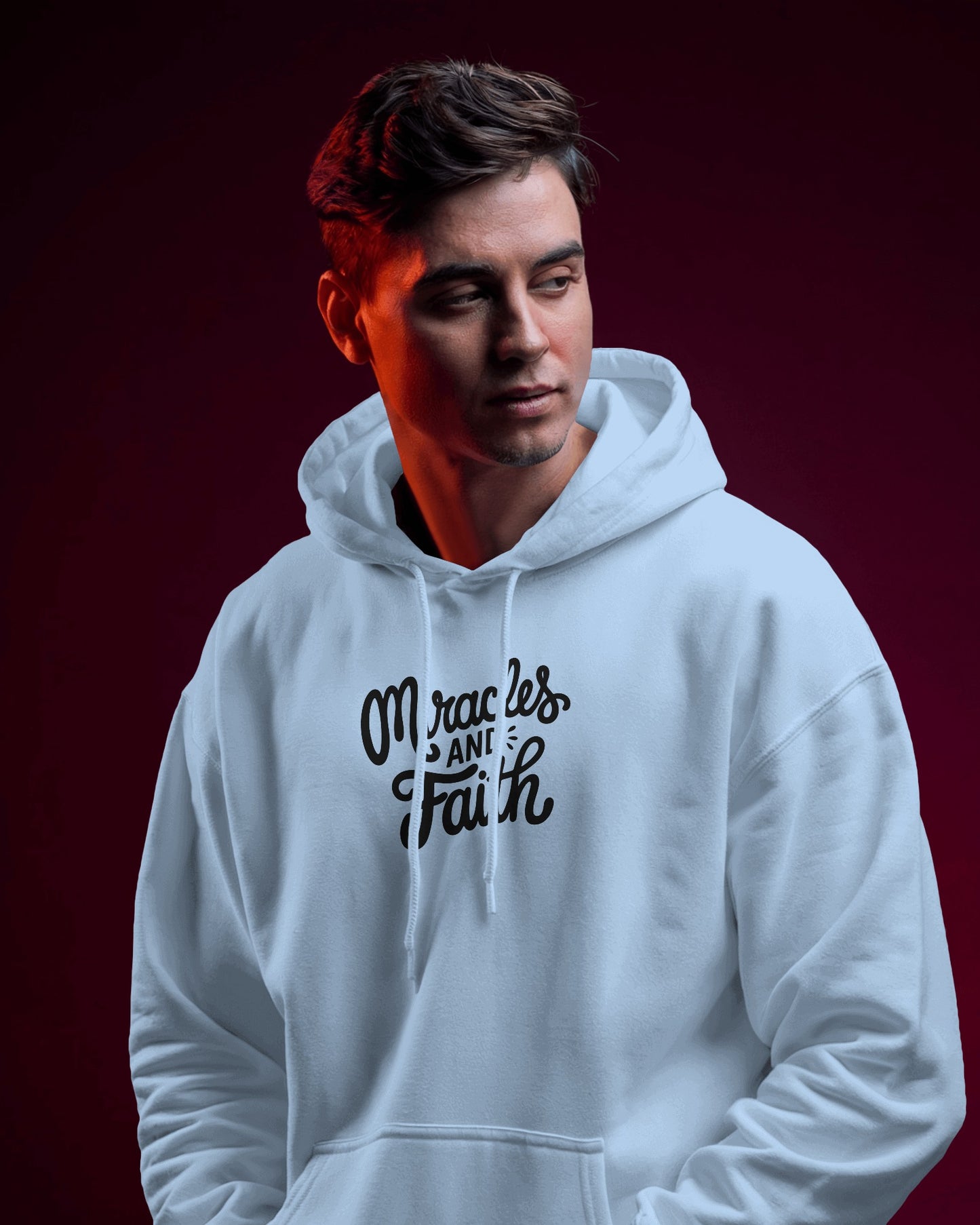 Inspirational Miracles and Faith Hoodie - Men's Heavy Blend