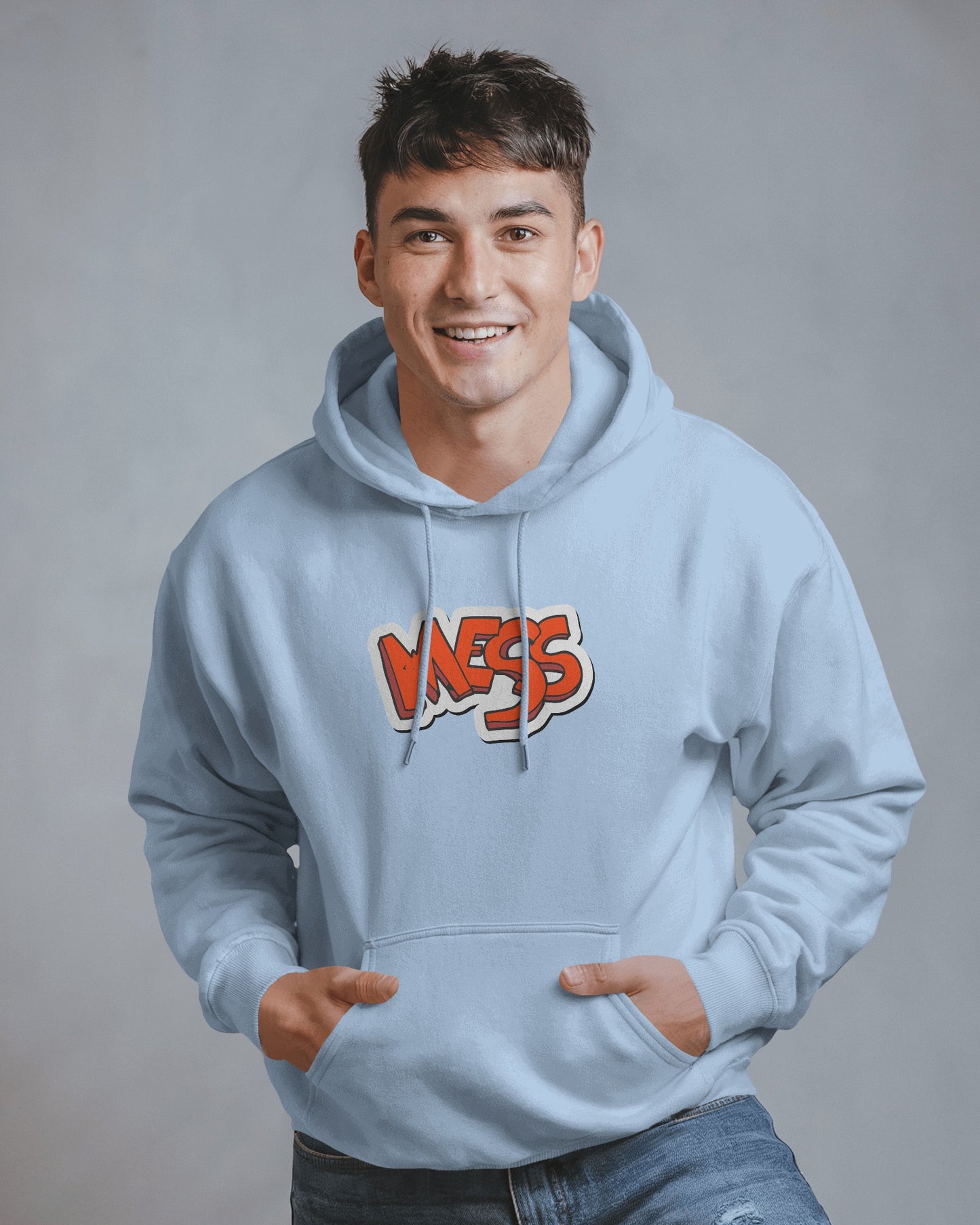 Mess Graphic Men's Hoodie for Fun Casual Wear- Heavy Blend