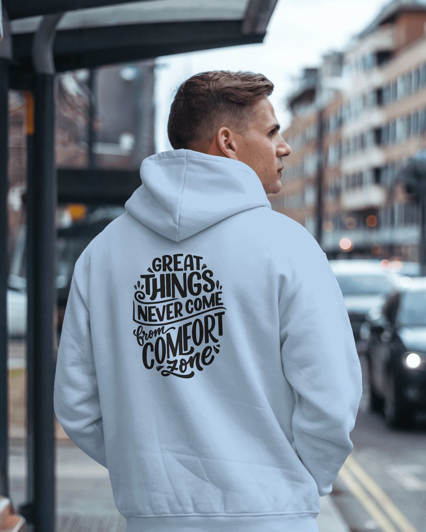 Inspirational Quote Hoodie For Men Back Design