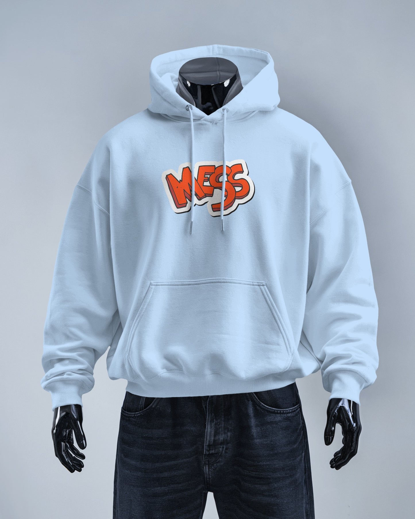 Mess Graphic Men's Hoodie for Fun Casual Wear- Heavy Blend