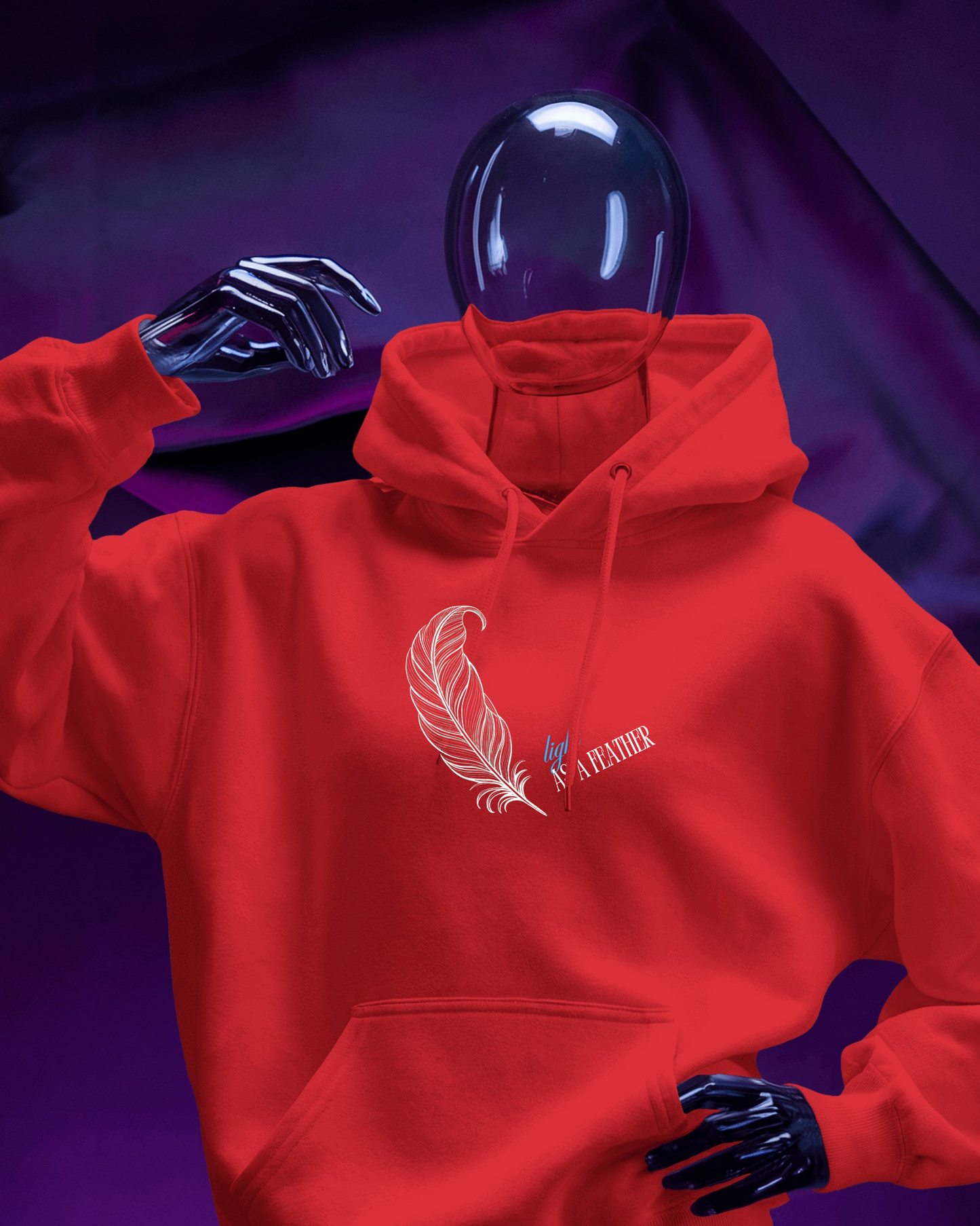 Inspirational Feather Men Heavy Blend Hoodie- Exclusive Minimal Design