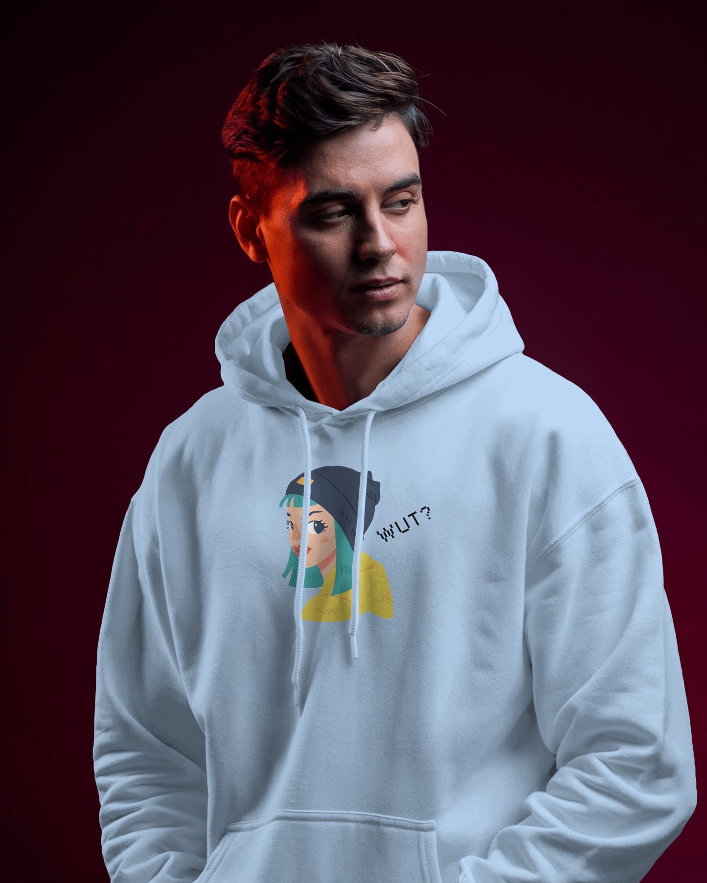 WUT? Graphic Men's Hoodie - Fun and Cozy Streetwear