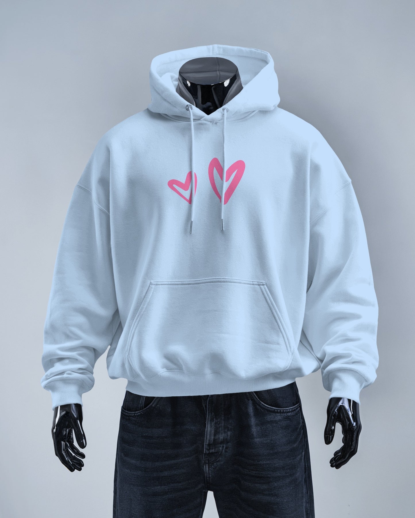 Cute Heart Graphic Men Hoodie - Perfect for Everyday Comfort