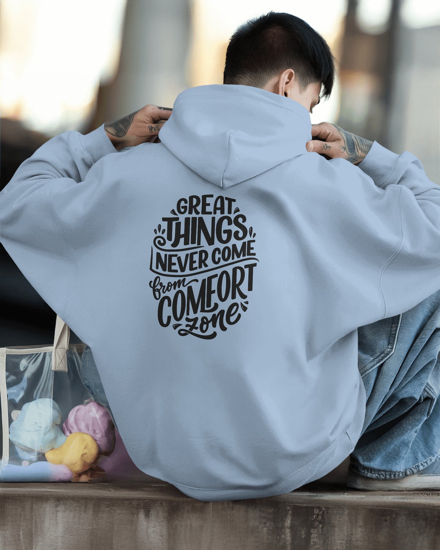 Inspirational Quote Hoodie For Men Back Design