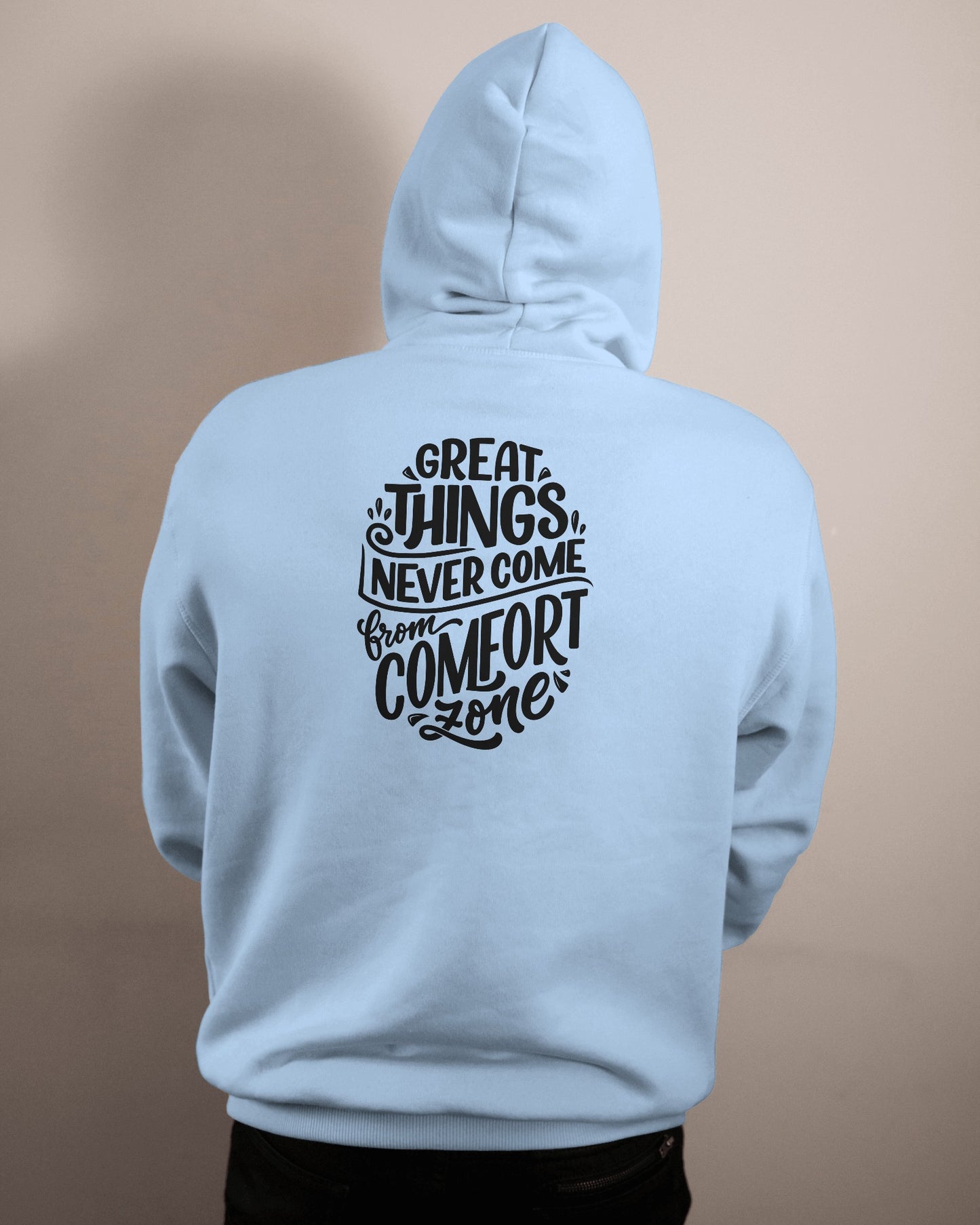 Inspirational Quote Hoodie For Men Back Design