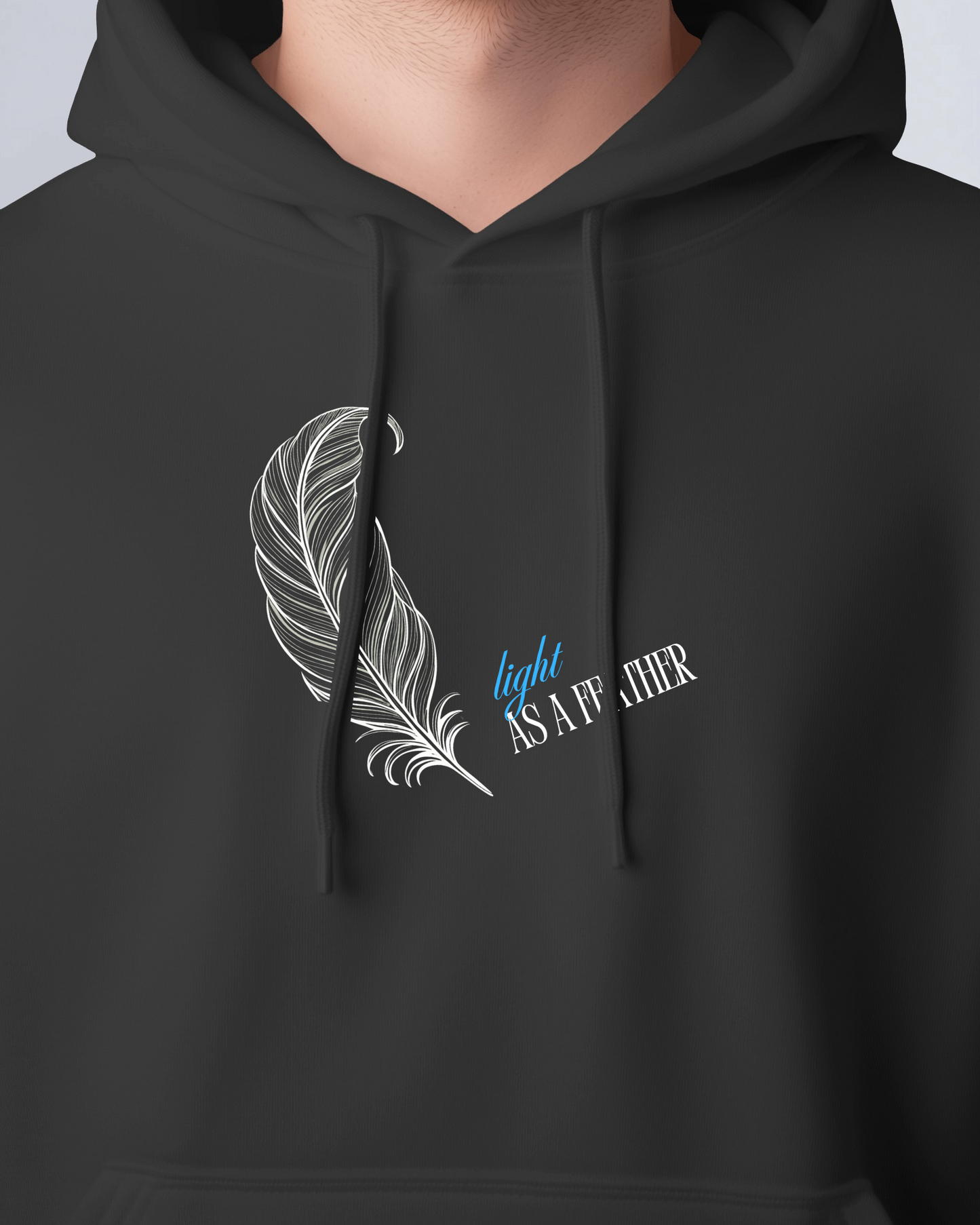 Inspirational Feather Men Heavy Blend Hoodie- Exclusive Minimal Design