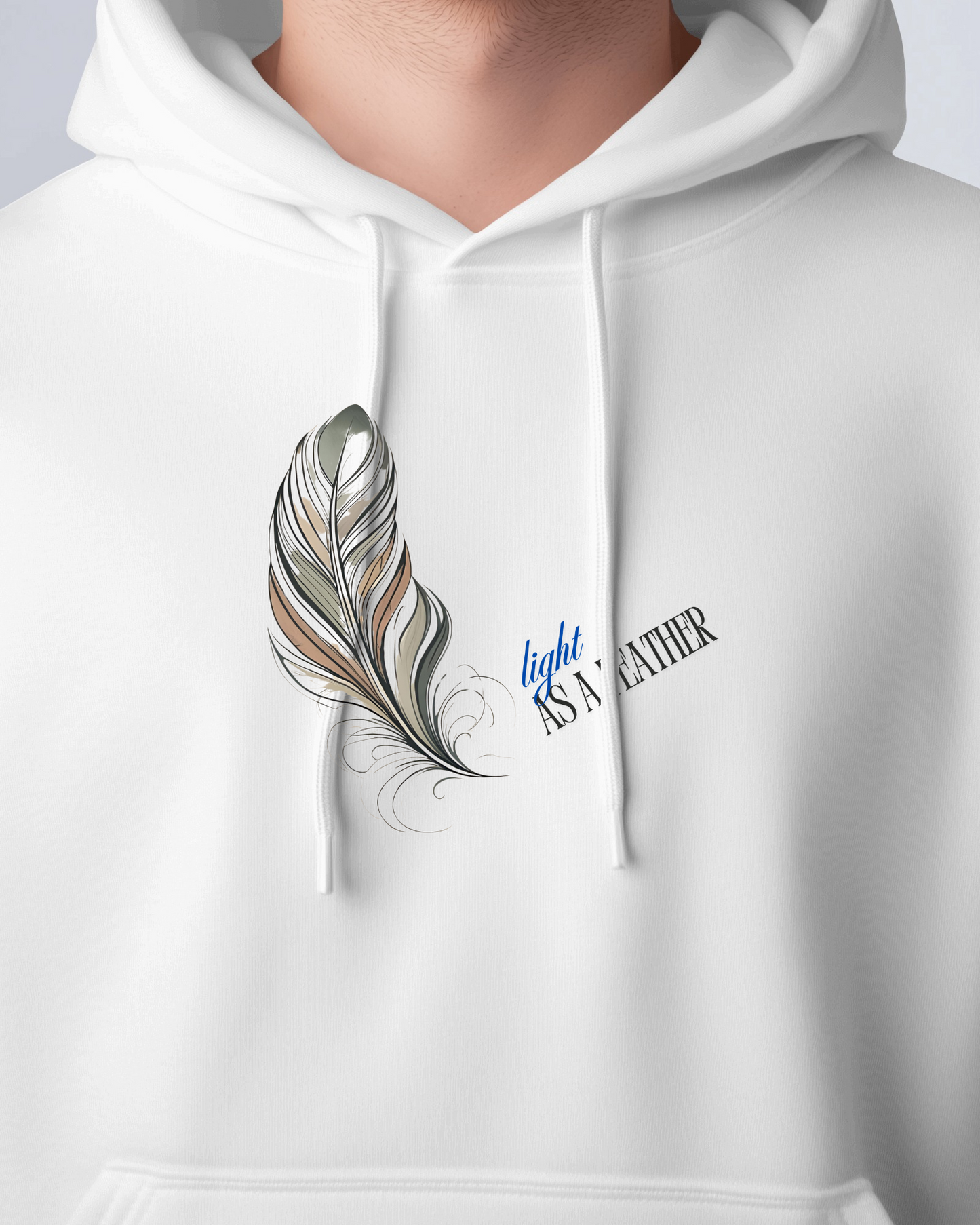 Inspirational Feather Men Heavy Blend Hoodie- Exclusive Minimal Design