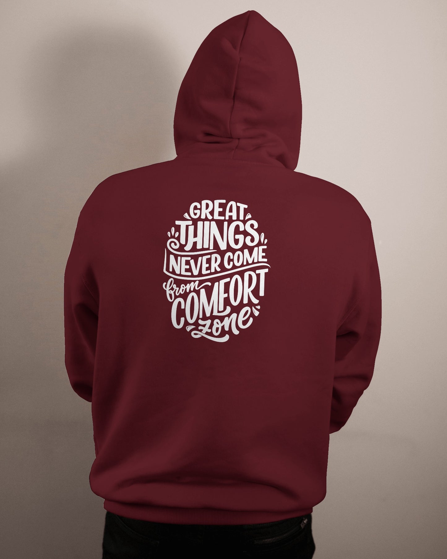 Inspirational Quote Hoodie For Men Back Design