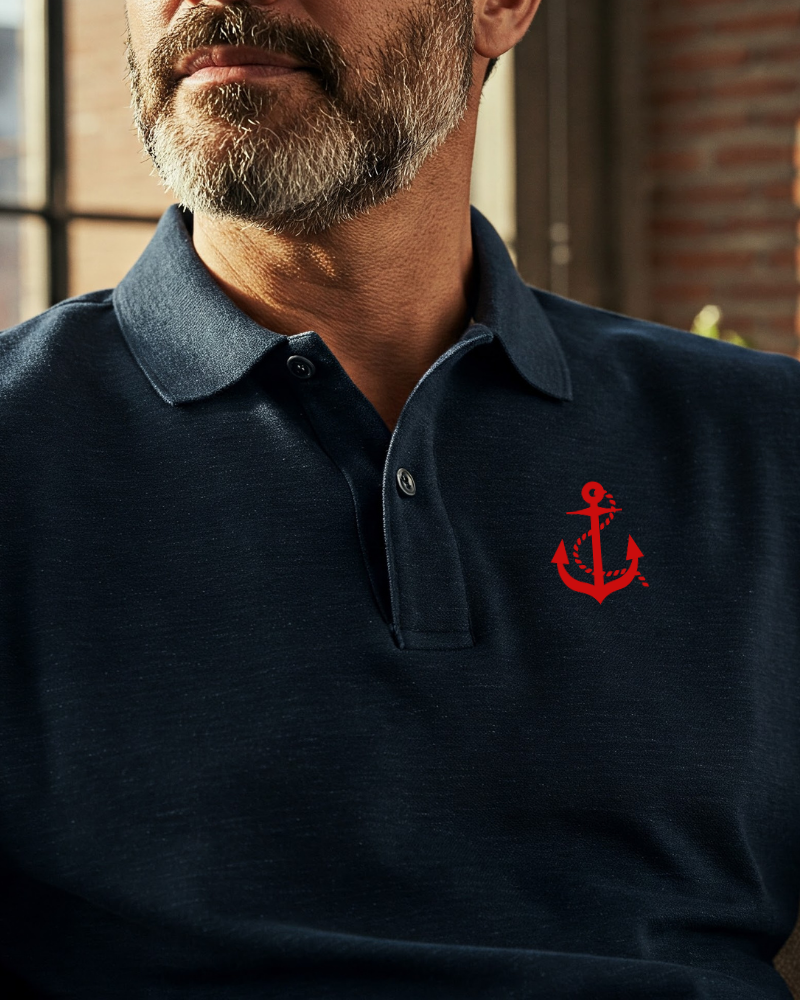 RaymaxUS Anchor Men's Piqué Polo - Casual Comfort