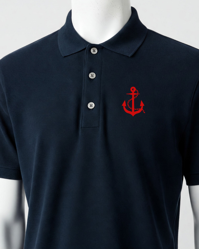 RaymaxUS Anchor Men's Piqué Polo - Casual Comfort