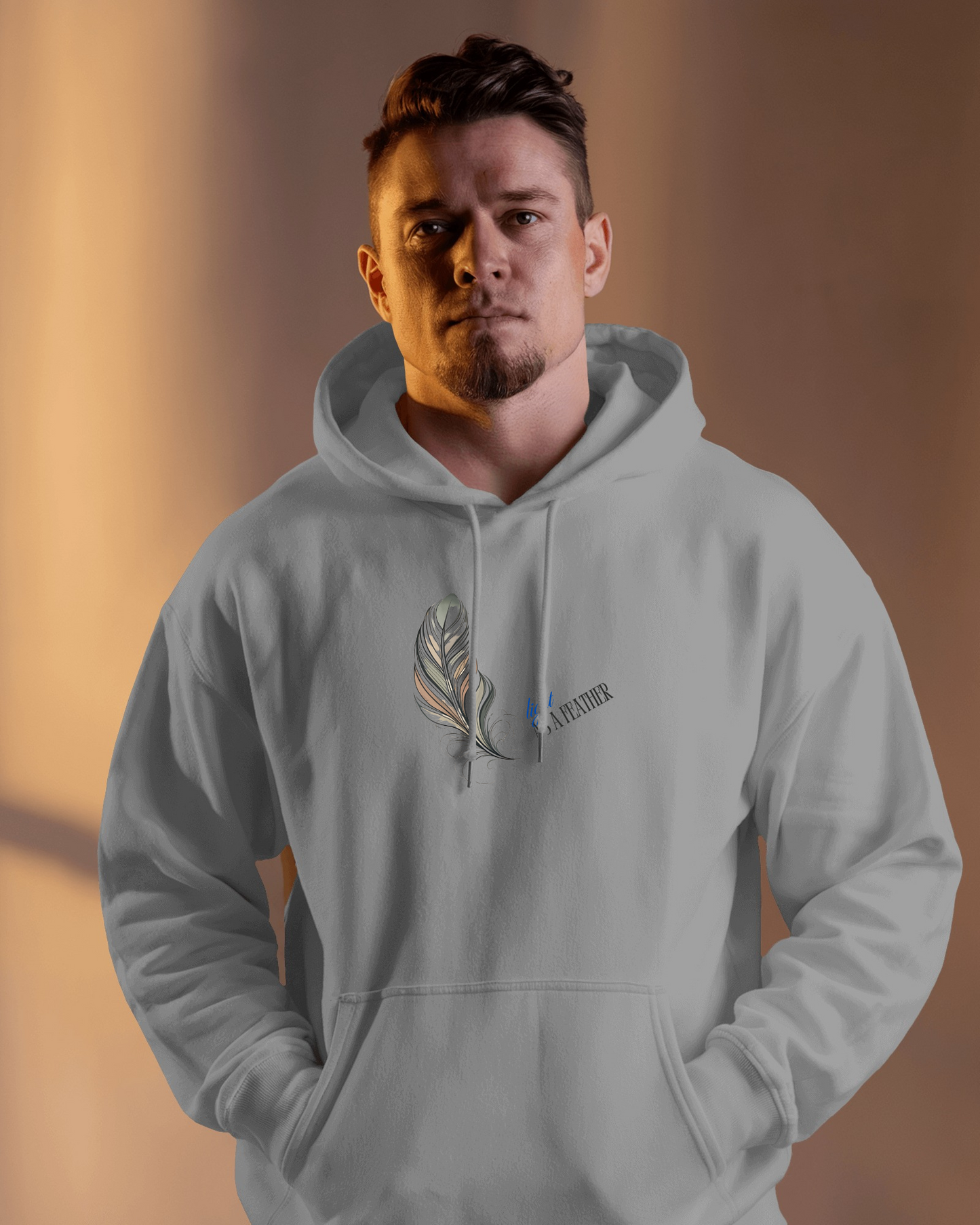 Inspirational Feather Men Heavy Blend Hoodie- Exclusive Minimal Design