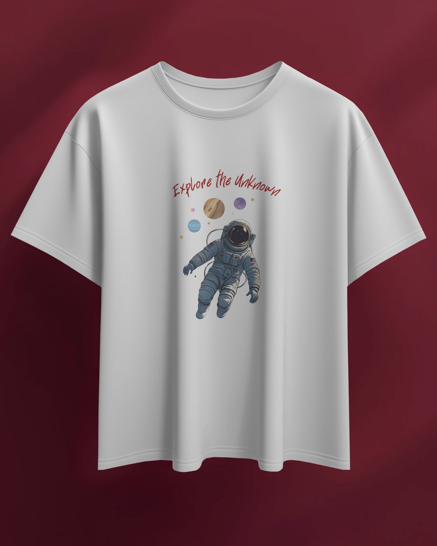Explore the Unknown Men Heavy Cotton Tee - Astronaut Graphic Shirt