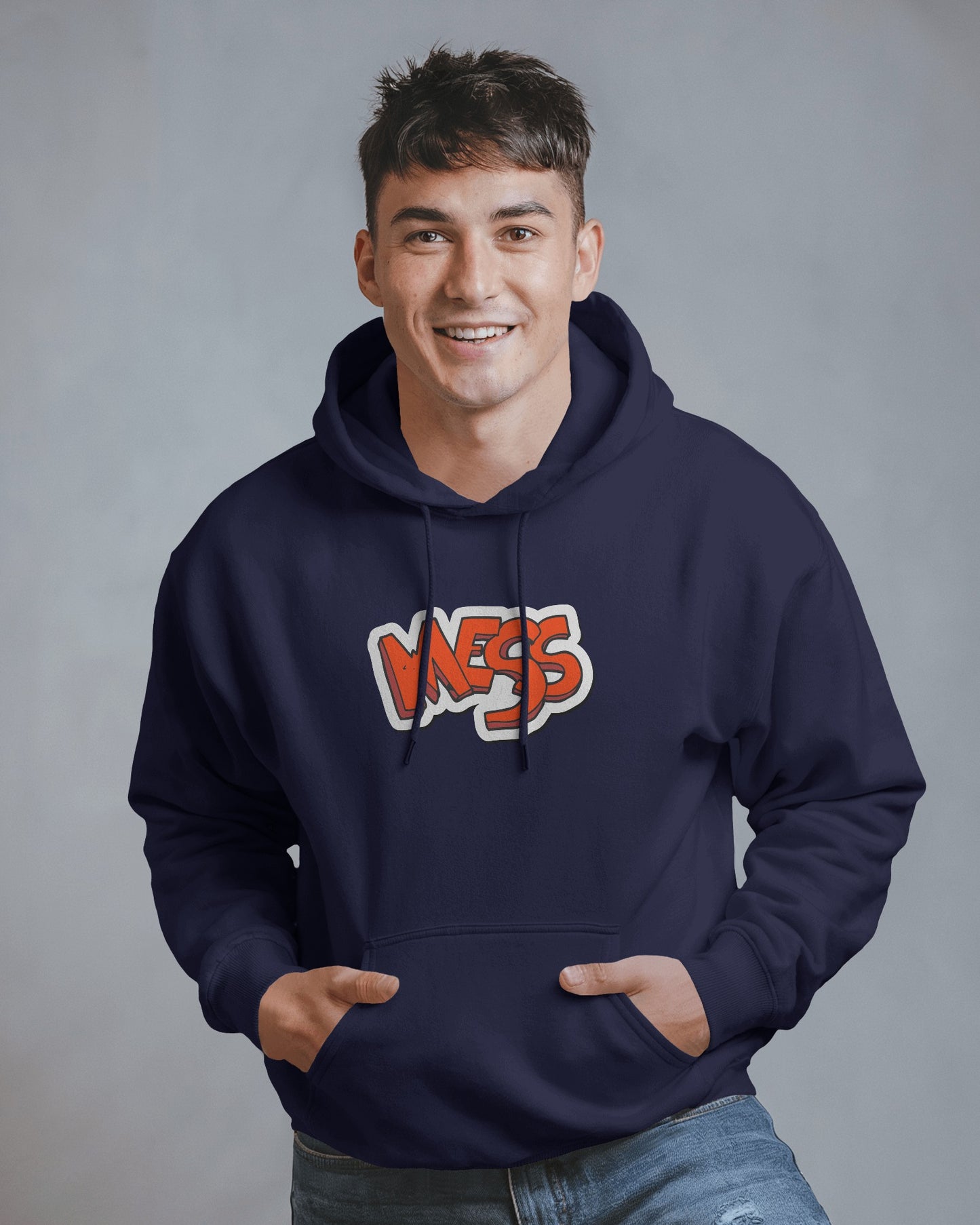 Mess Graphic Men's Hoodie for Fun Casual Wear- Heavy Blend