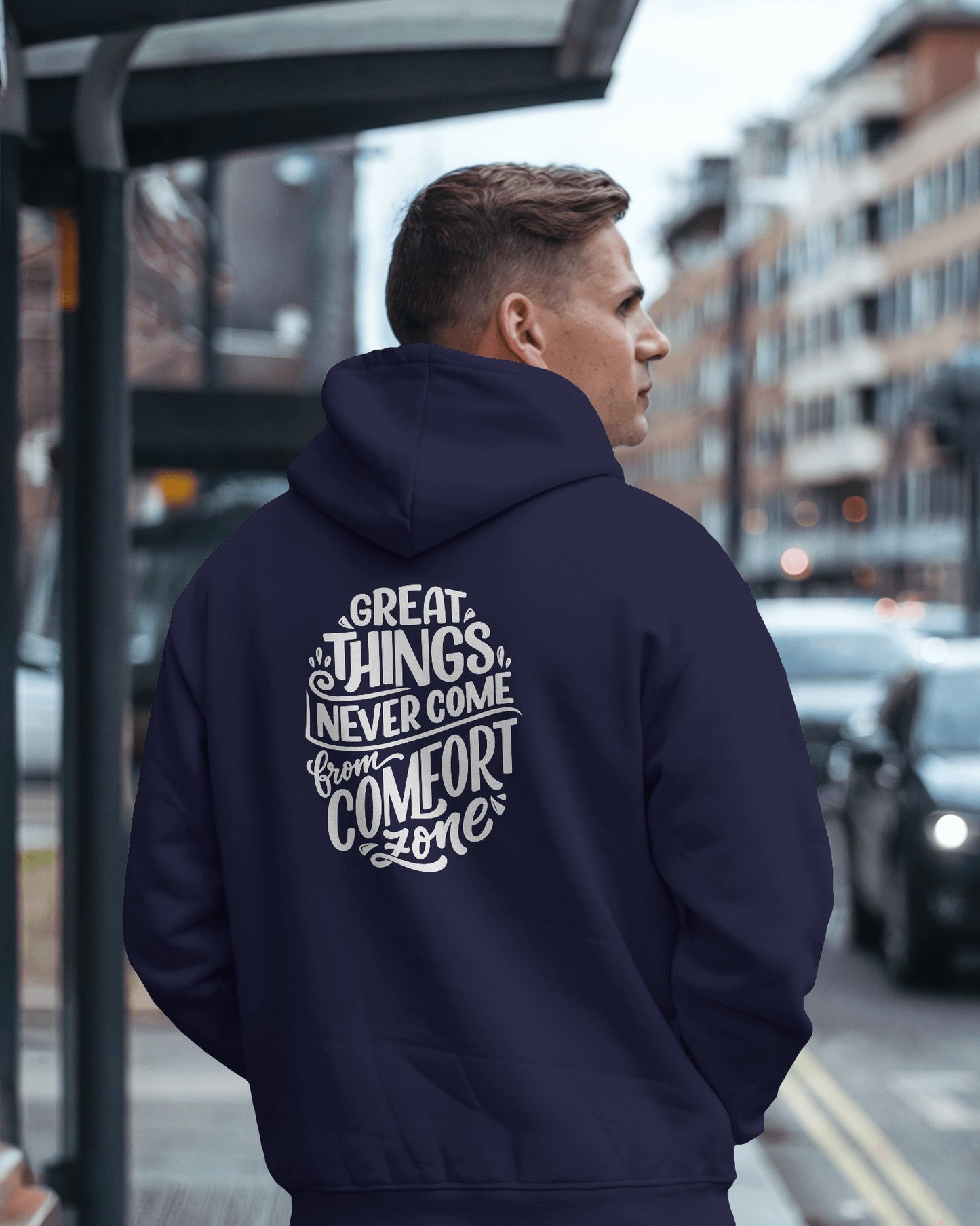 Inspirational Quote Hoodie For Men Back Design