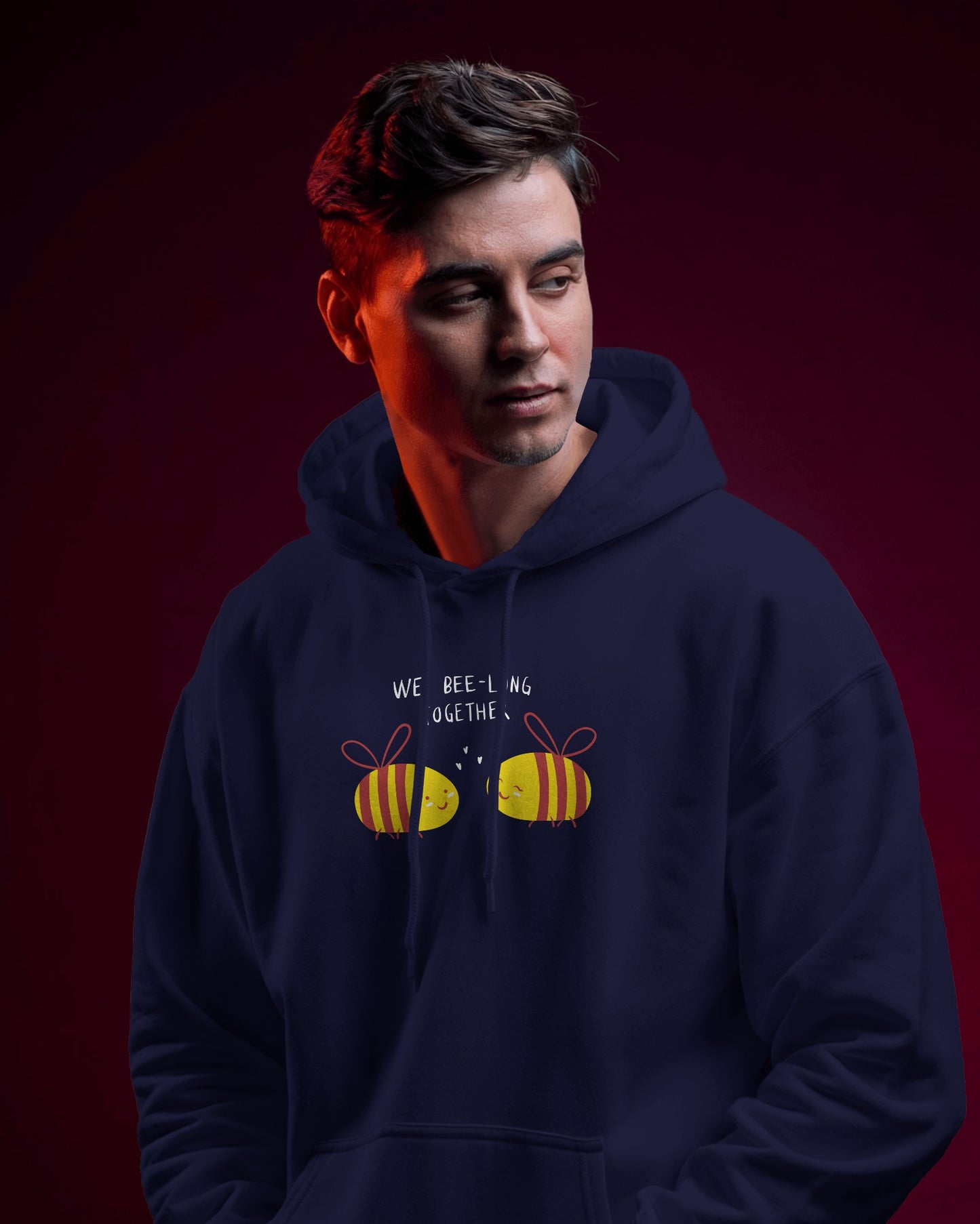 Cute Bee Men's Hoodie – We Bee Long Together
