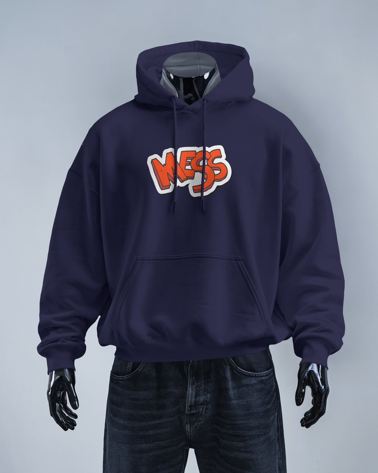 Mess Graphic Men's Hoodie for Fun Casual Wear- Heavy Blend