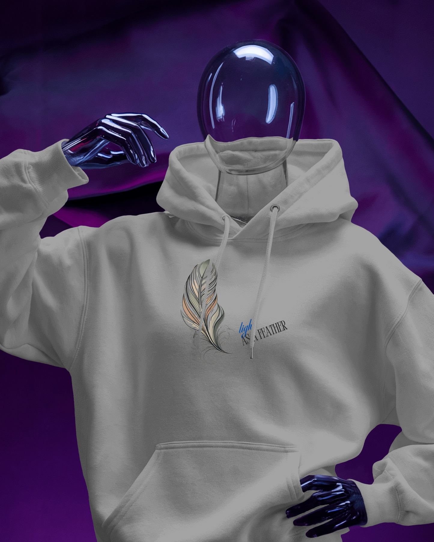 Inspirational Feather Men Heavy Blend Hoodie- Exclusive Minimal Design
