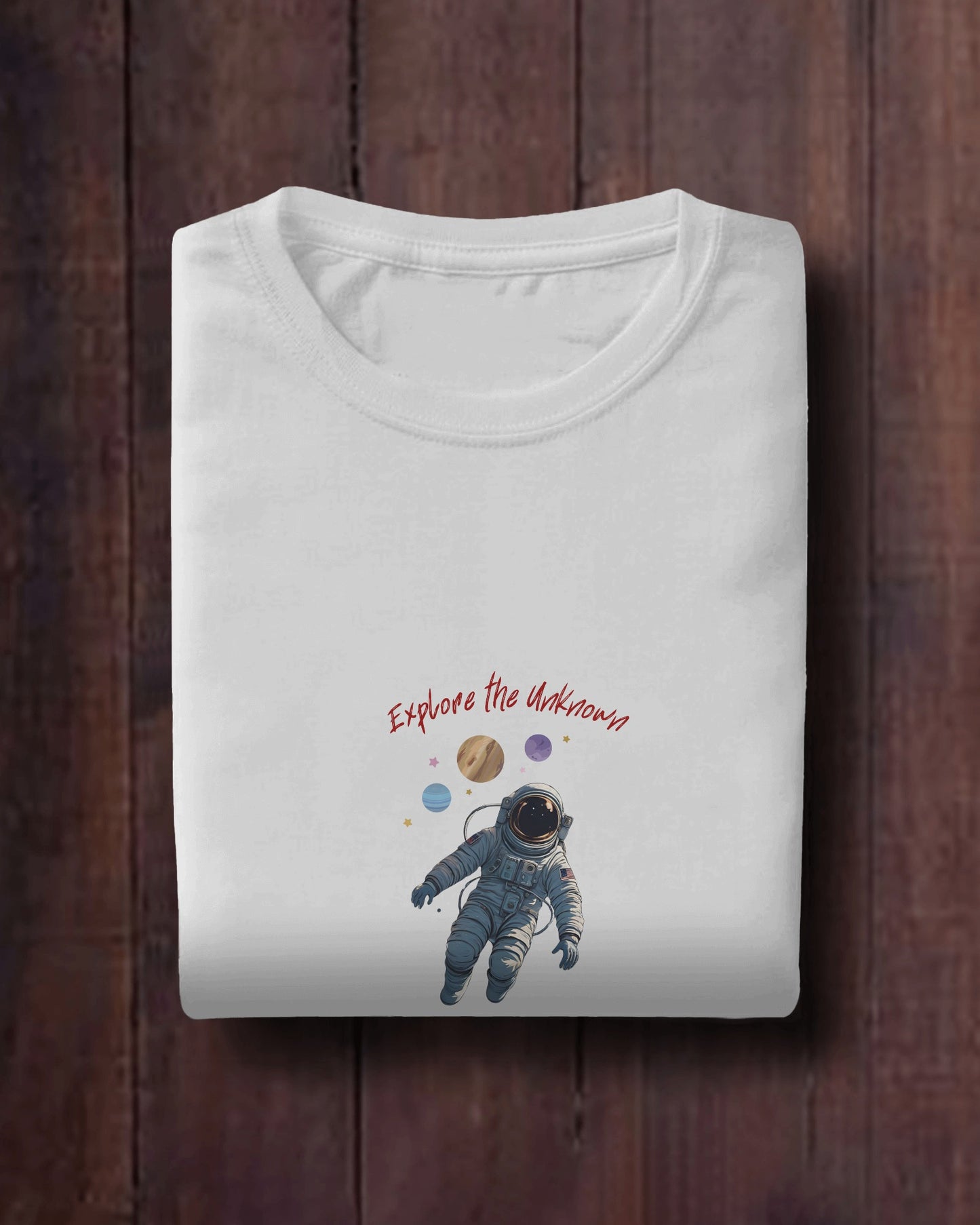 Explore the Unknown Men Heavy Cotton Tee - Astronaut Graphic Shirt