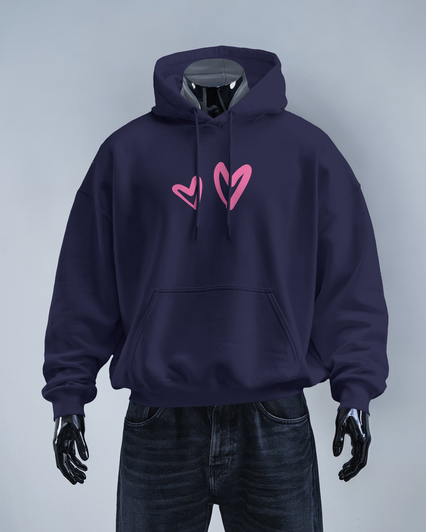 Cute Heart Graphic Men Hoodie - Perfect for Everyday Comfort