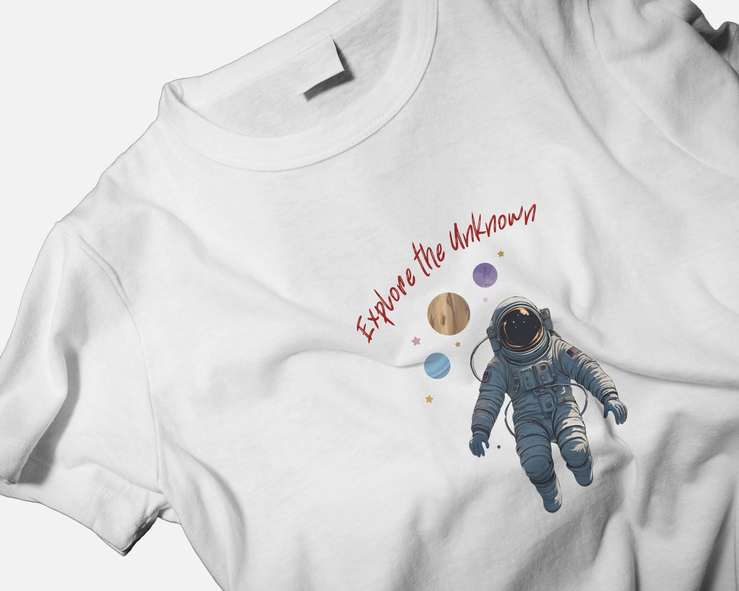 Explore the Unknown Men Heavy Cotton Tee - Astronaut Graphic Shirt