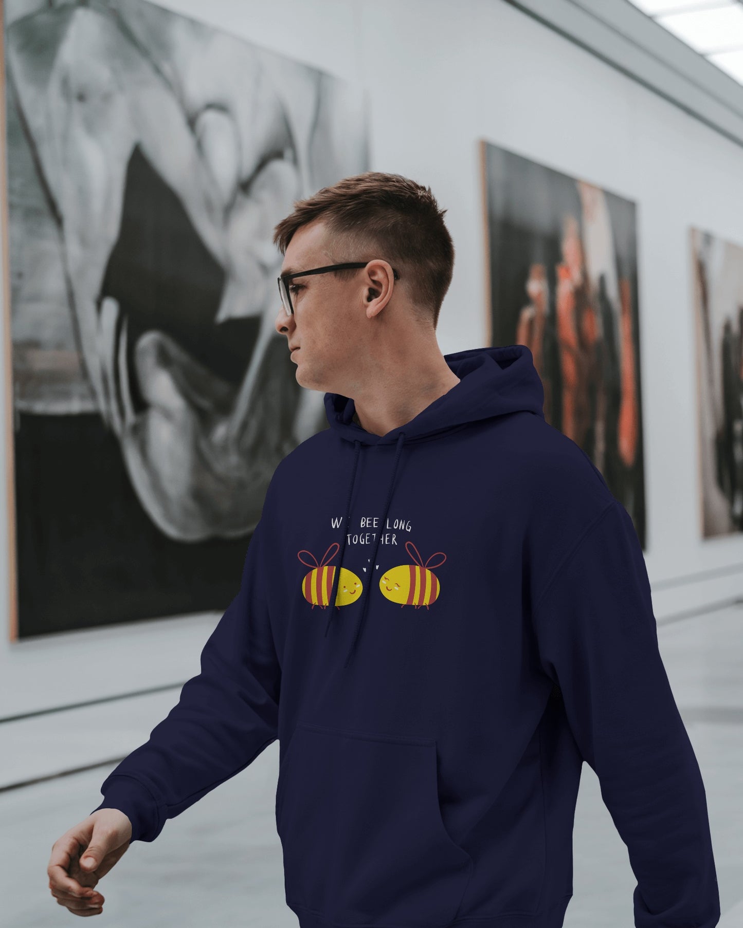 Cute Bee Men's Hoodie – We Bee Long Together