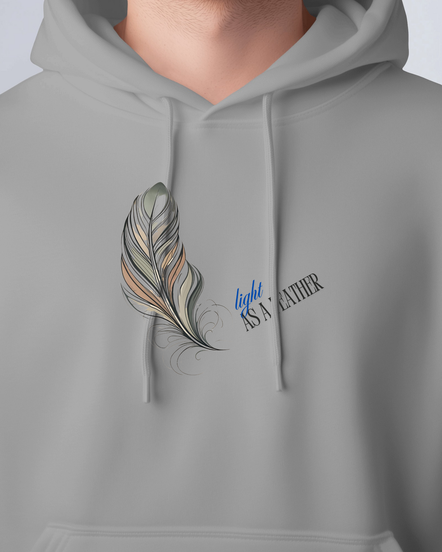 Inspirational Feather Men Heavy Blend Hoodie- Exclusive Minimal Design