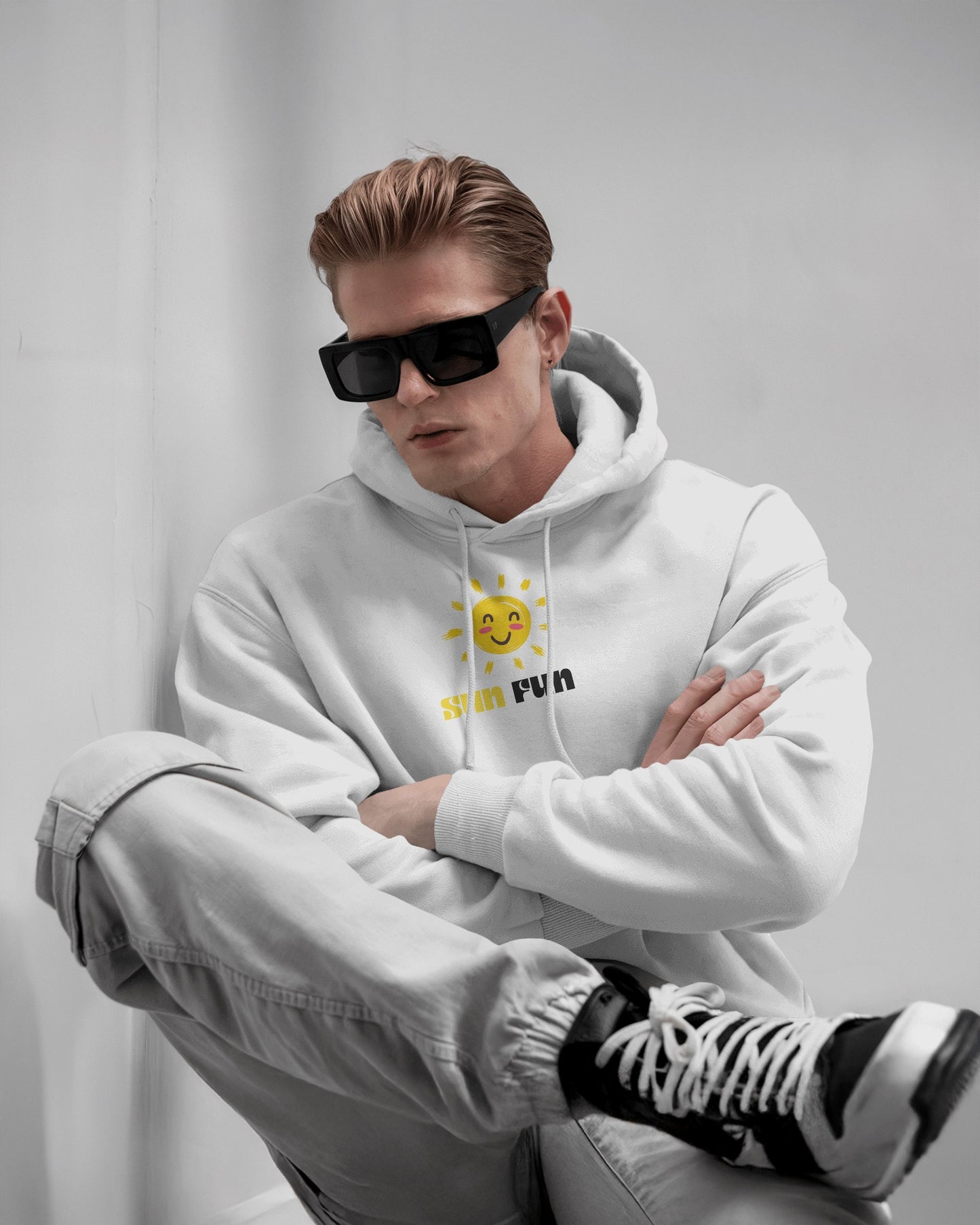 Sun Fun Men Heavy Blend Hoodie - Fun & Cheerful Hoodie for Active Lifestyle