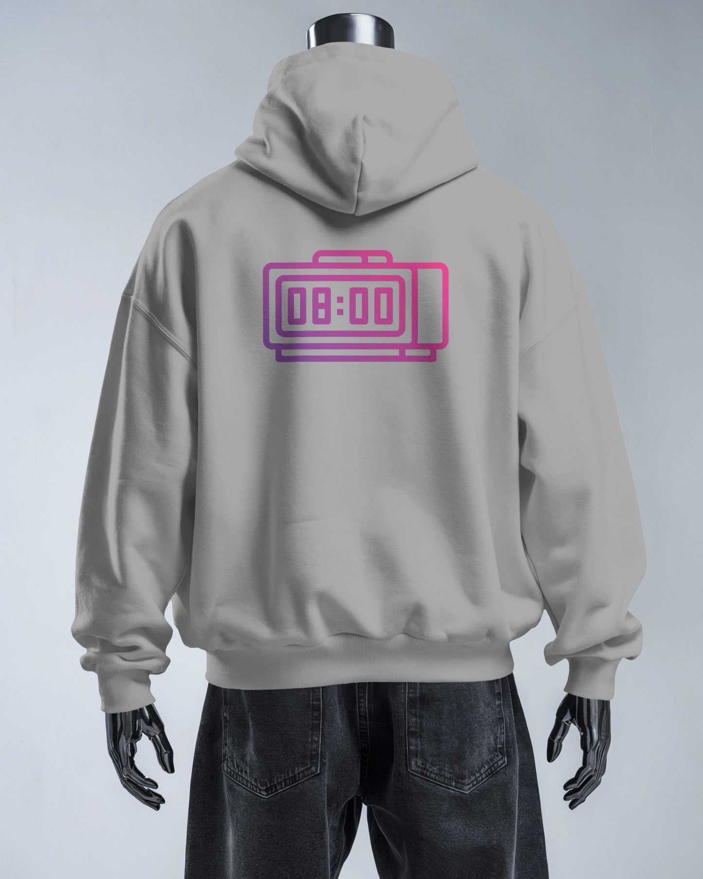Retro Alarm Clock Men's Back Design Heavy Blend™ Hoodie