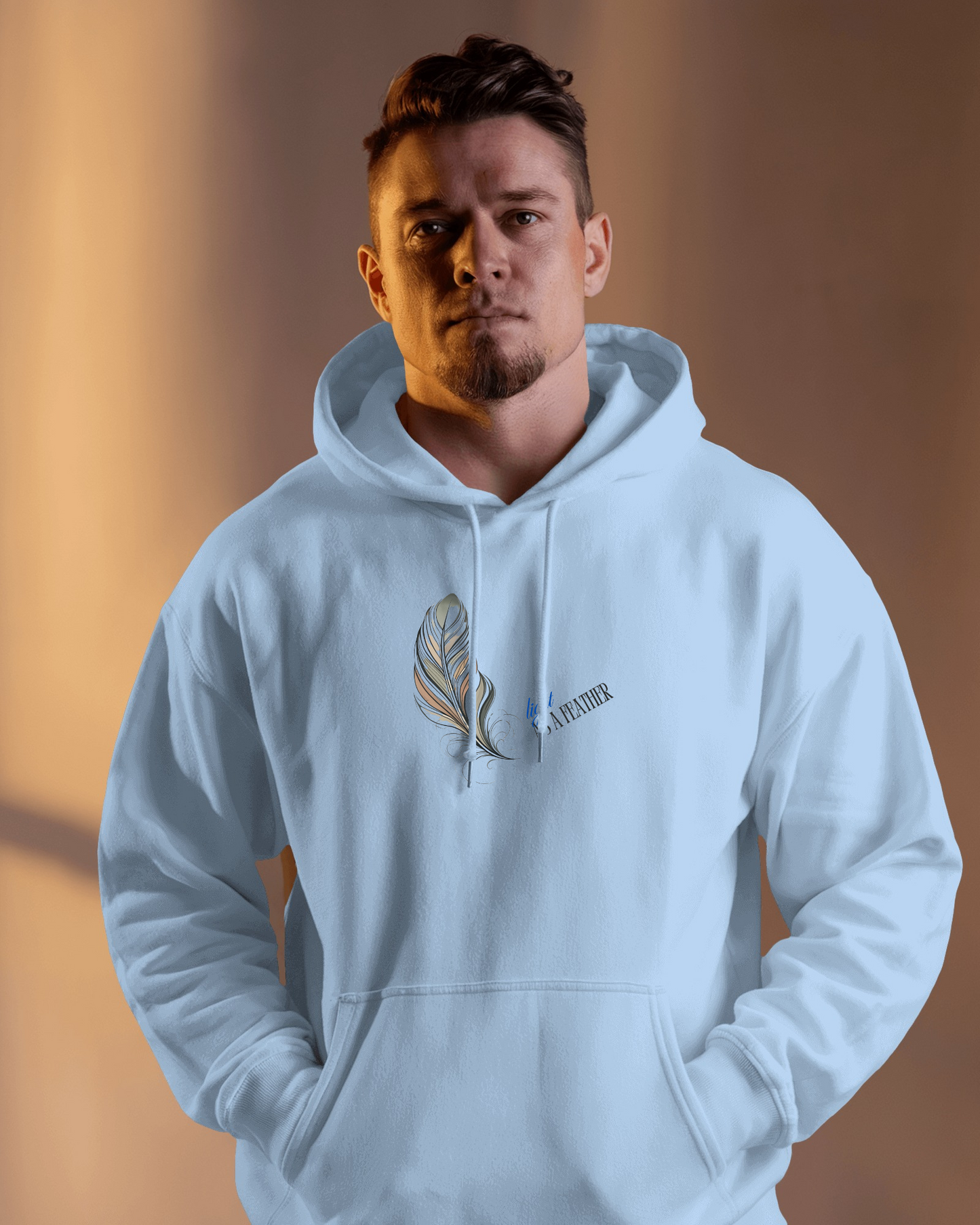 Inspirational Feather Men Heavy Blend Hoodie- Exclusive Minimal Design