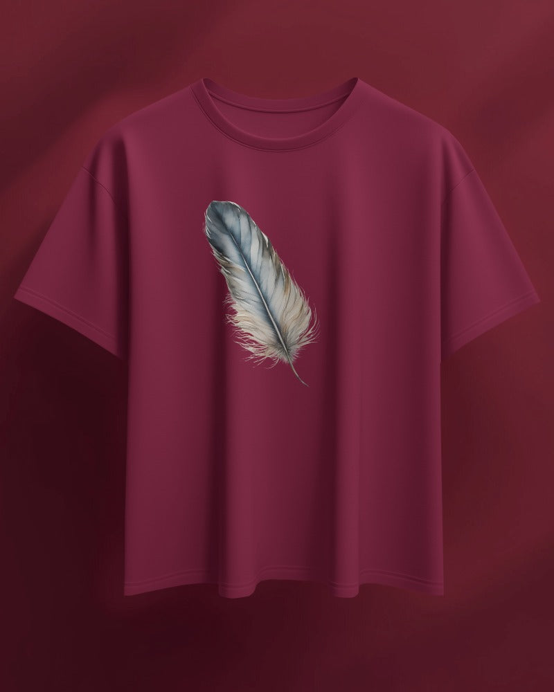 Bohemian Feather Unisex Heavy Cotton Tee - Comfortable, Artistic T-Shirt for Nature Lovers