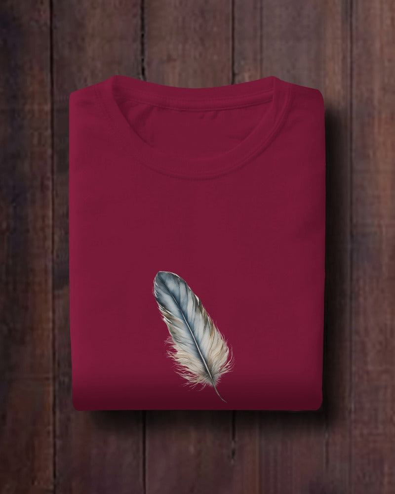 Bohemian Feather Unisex Heavy Cotton Tee - Comfortable, Artistic T-Shirt for Nature Lovers