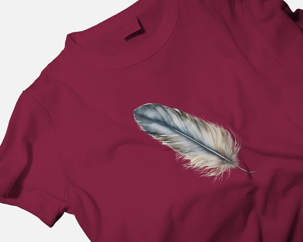 Bohemian Feather Unisex Heavy Cotton Tee - Comfortable, Artistic T-Shirt for Nature Lovers